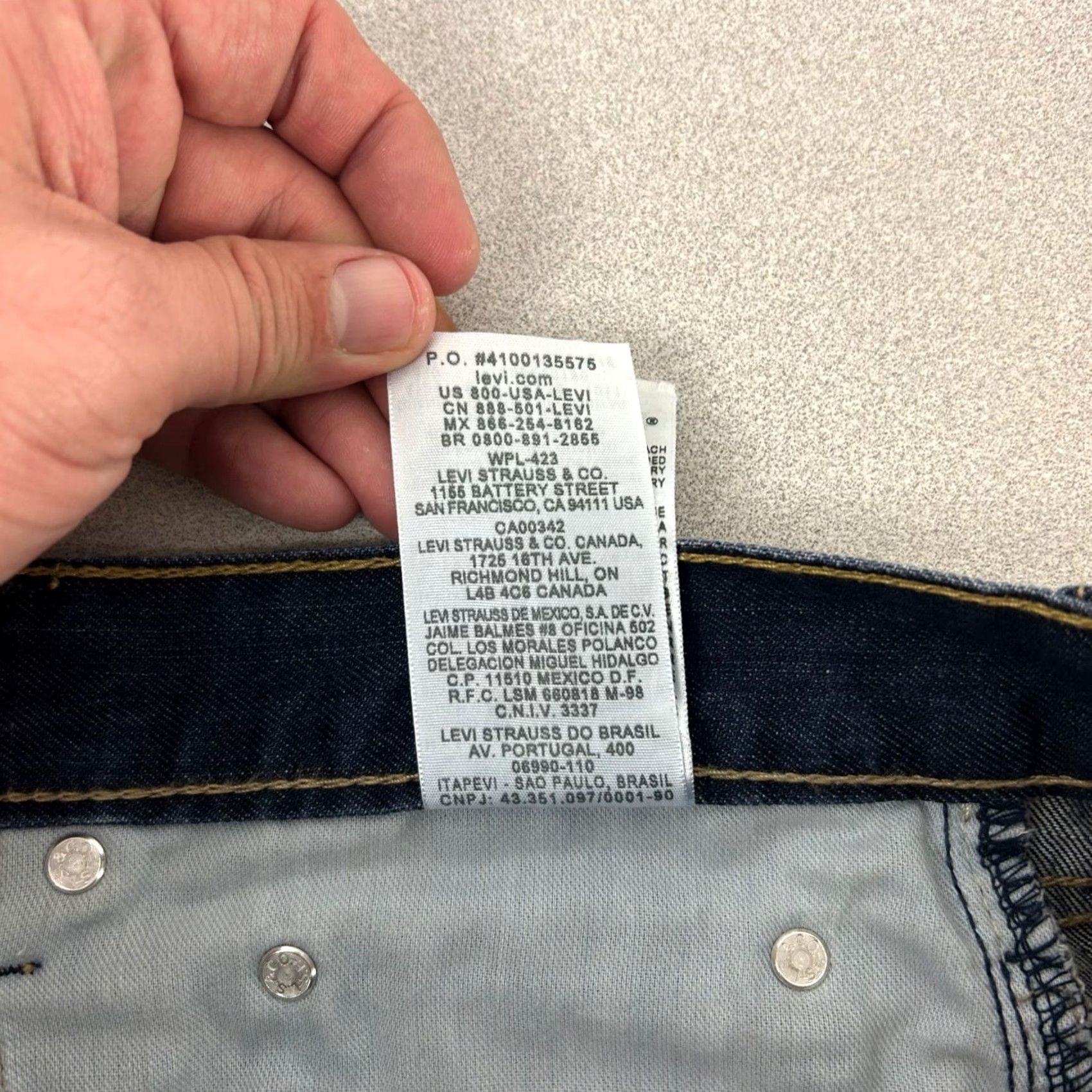 Levi's Levi's 559 Relaxed Straight Jeans Mens 34x32 Dark Wash Denim 5-Pocket Button Zip Cotton | Levi's 600 Series Size US 34 / EU 50 - 5 Thumbnail