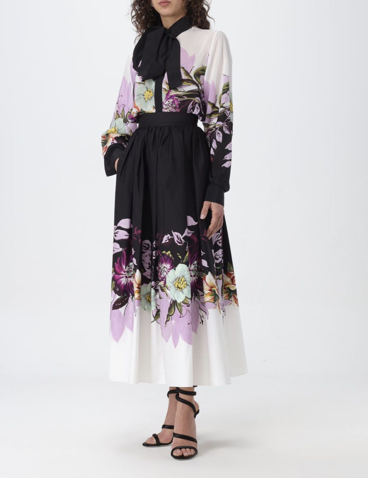 Elie Saab ELIE SAAB Floral-Print Poplin Skirt Size 32" / US 10 / IT 46 - 2 Thumbnail