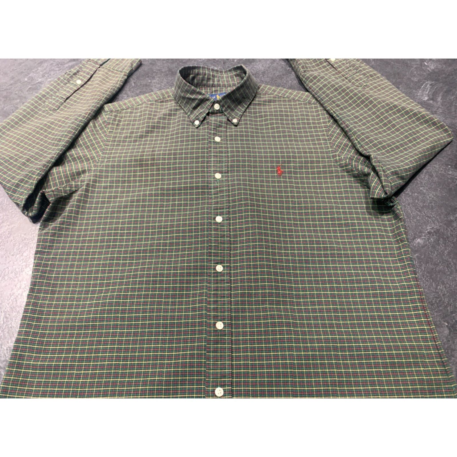 Polo Ralph Lauren Polo Ralph Lauren Plaid Button-Up Shirt Mens Large Green Long Sleeve Casual Cotton Size US L / EU 52-54 / 3 - 2 Thumbnail