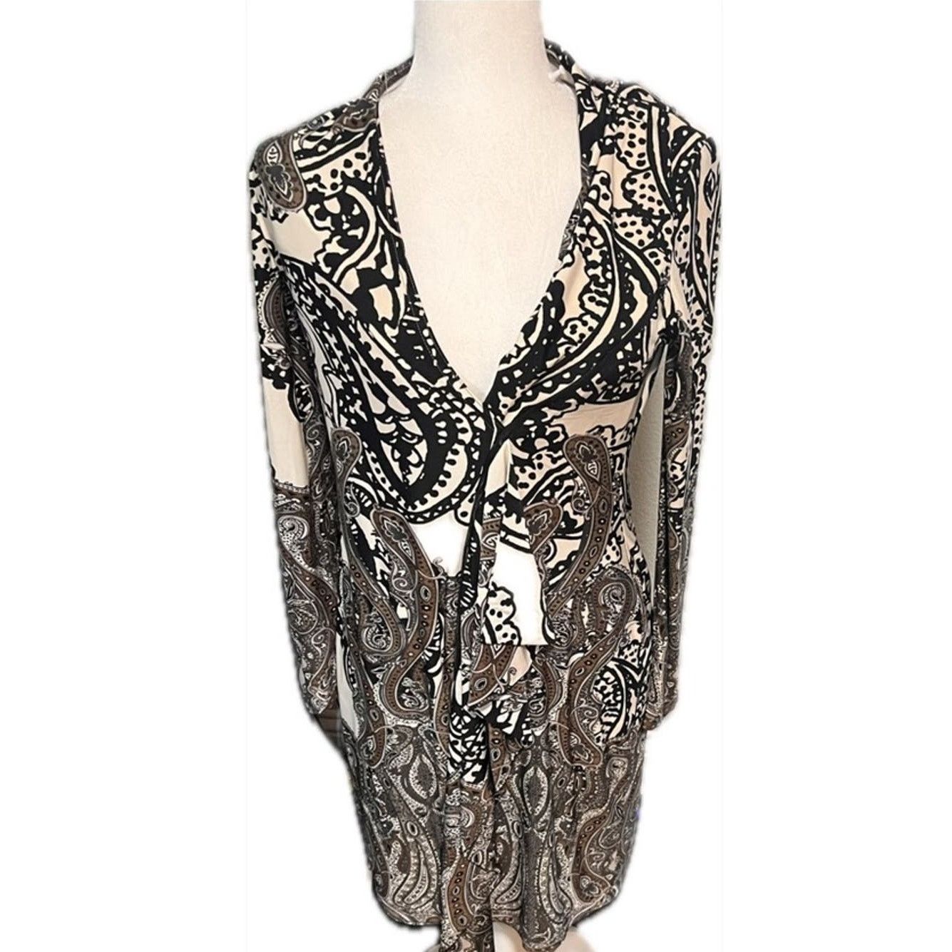 Joseph Ribkoff Joseph Ribkoff Paisley Long Sleeve Zip Dress, Size 10, NWOT Size L / US 10 / IT 46 - 1 Thumbnail