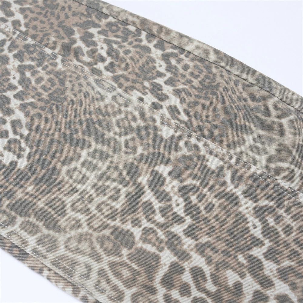 Jean Men's punk loose wide-leg vintage leopard scimitar jeans Size US 32 / EU 48 - 6 Thumbnail