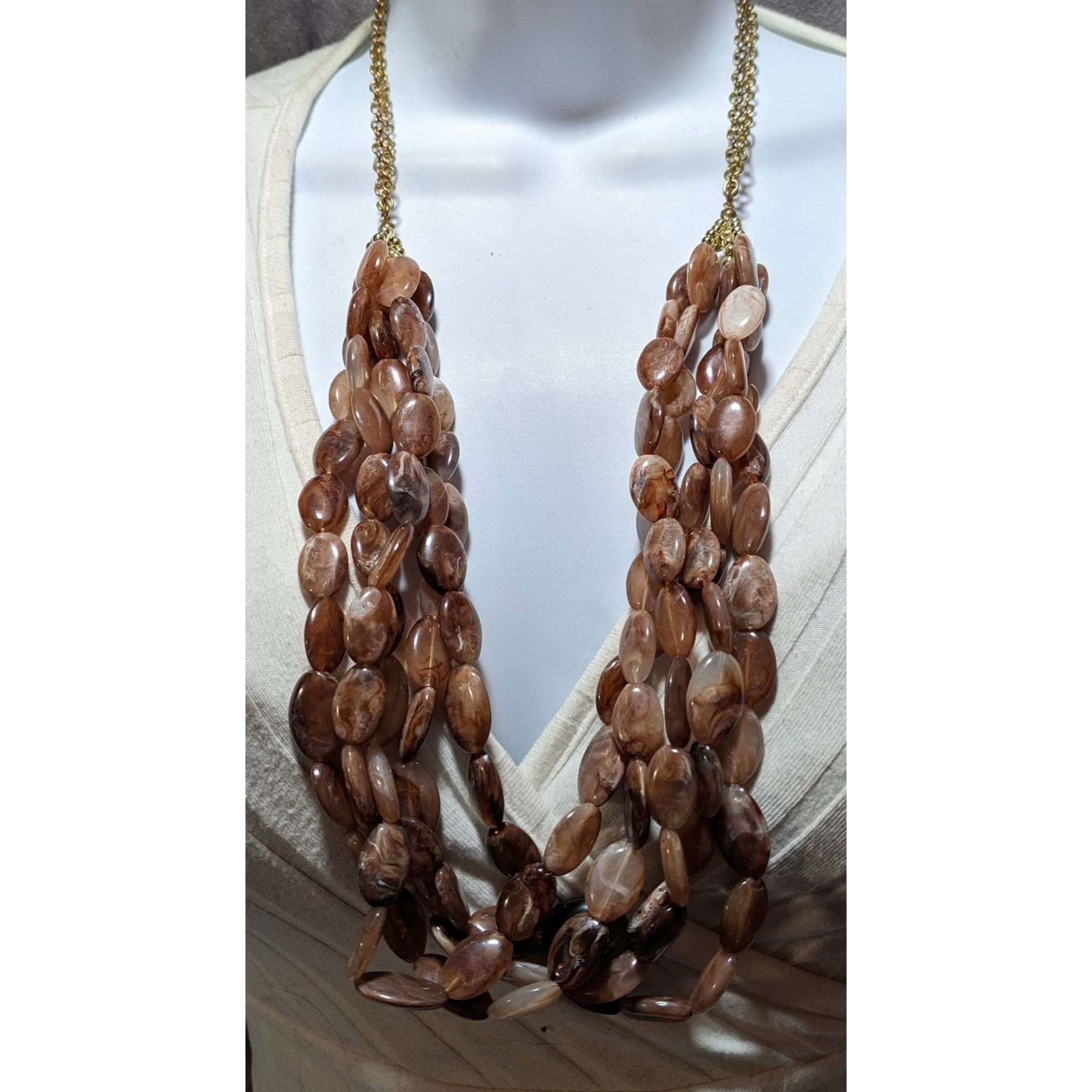 Other Earthy Multilayer Marbled Beaded Necklace Size ONE SIZE - 6 Thumbnail