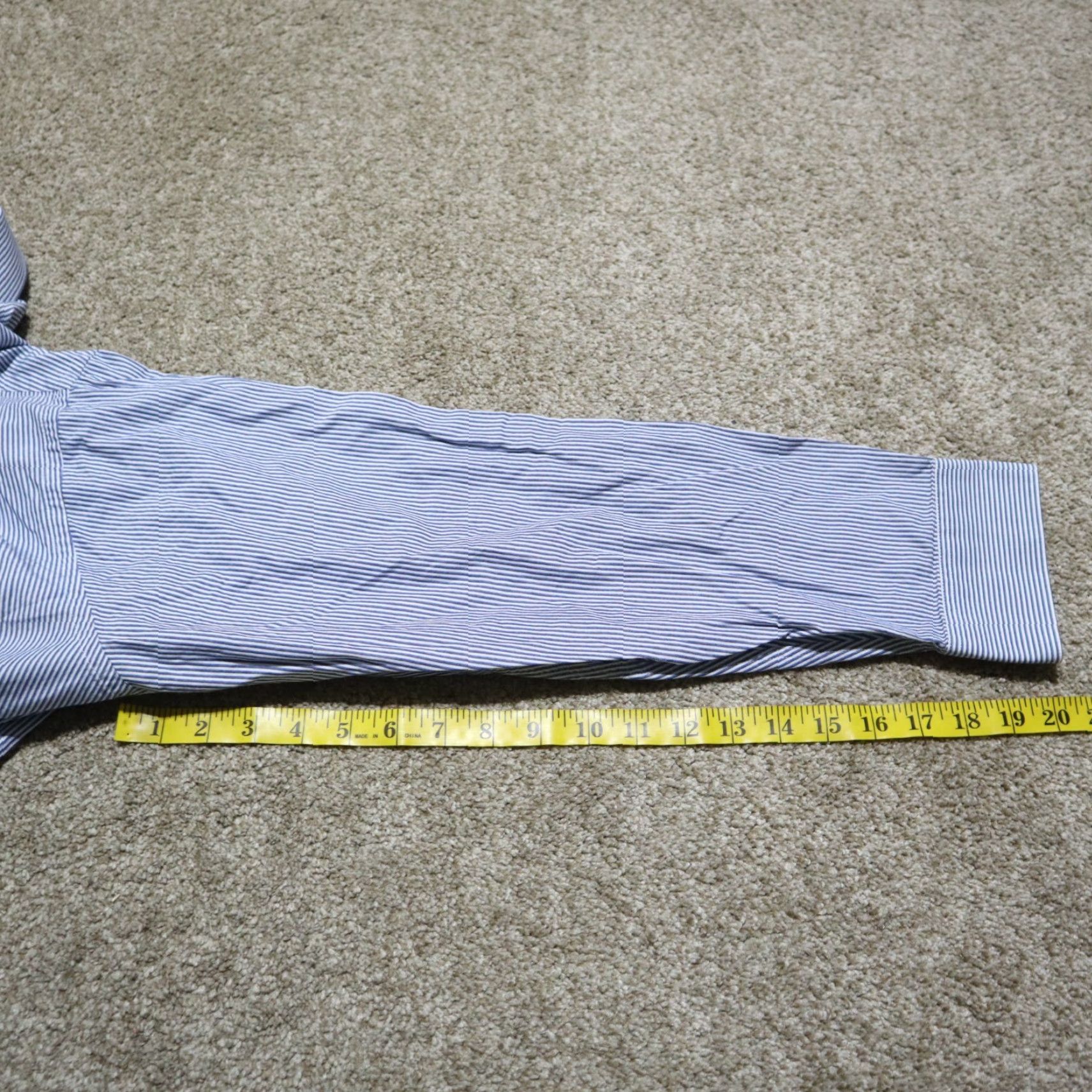 Calvin Klein Calvin Klein CK Blue Striped Button-Down Shirt Long Sleeve Men's 16.5 32/33 Size XS-? Size US XL / EU 56 / 4 - 7 Thumbnail