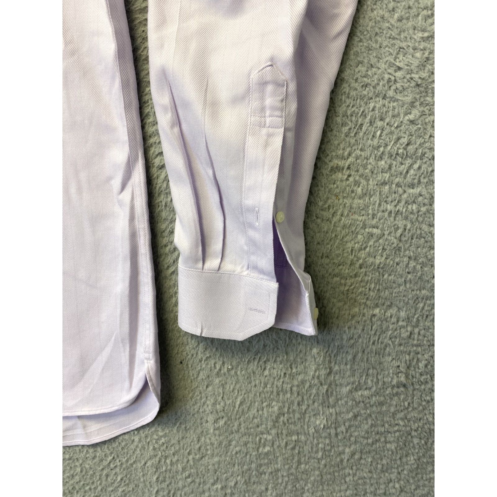 Jos. A. Bank Jos. A. Bank Men's Dress Shirt Long Sleeve Cotton 16 Lavender Solid Business Formal Wedding Size 42R - 5 Thumbnail