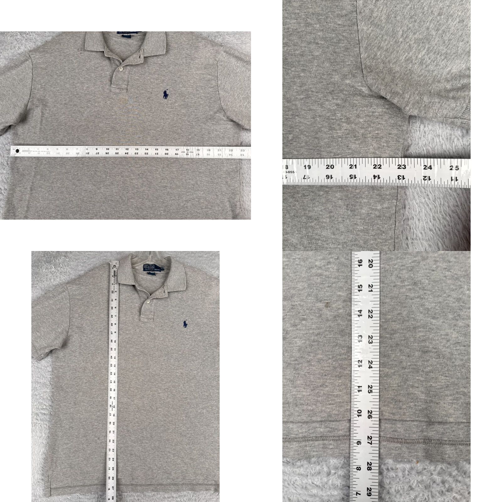 Ralph Lauren VINTAGE Ralph Lauren Polo Shirt Men Large Gray Cotton Jersey Pony Golf "Polo" Shirt Size US L / EU 52-54 / 3 - 8 Thumbnail