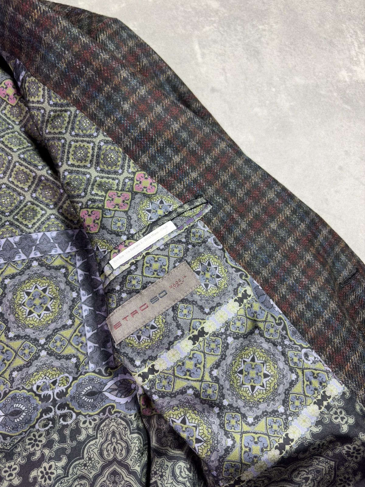 Etro Etro Tweed Wool Silk Lining Plaid Sport Blazer Jacket 50 Size 50R - 13 Thumbnail