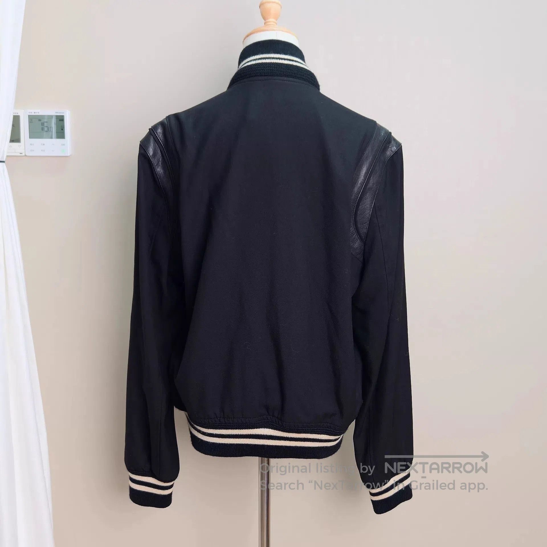 Yves Saint Laurent Black er Jacket with Leather Sleeves Size M. Size US M / EU 48-50 / 2 - 2 Thumbnail