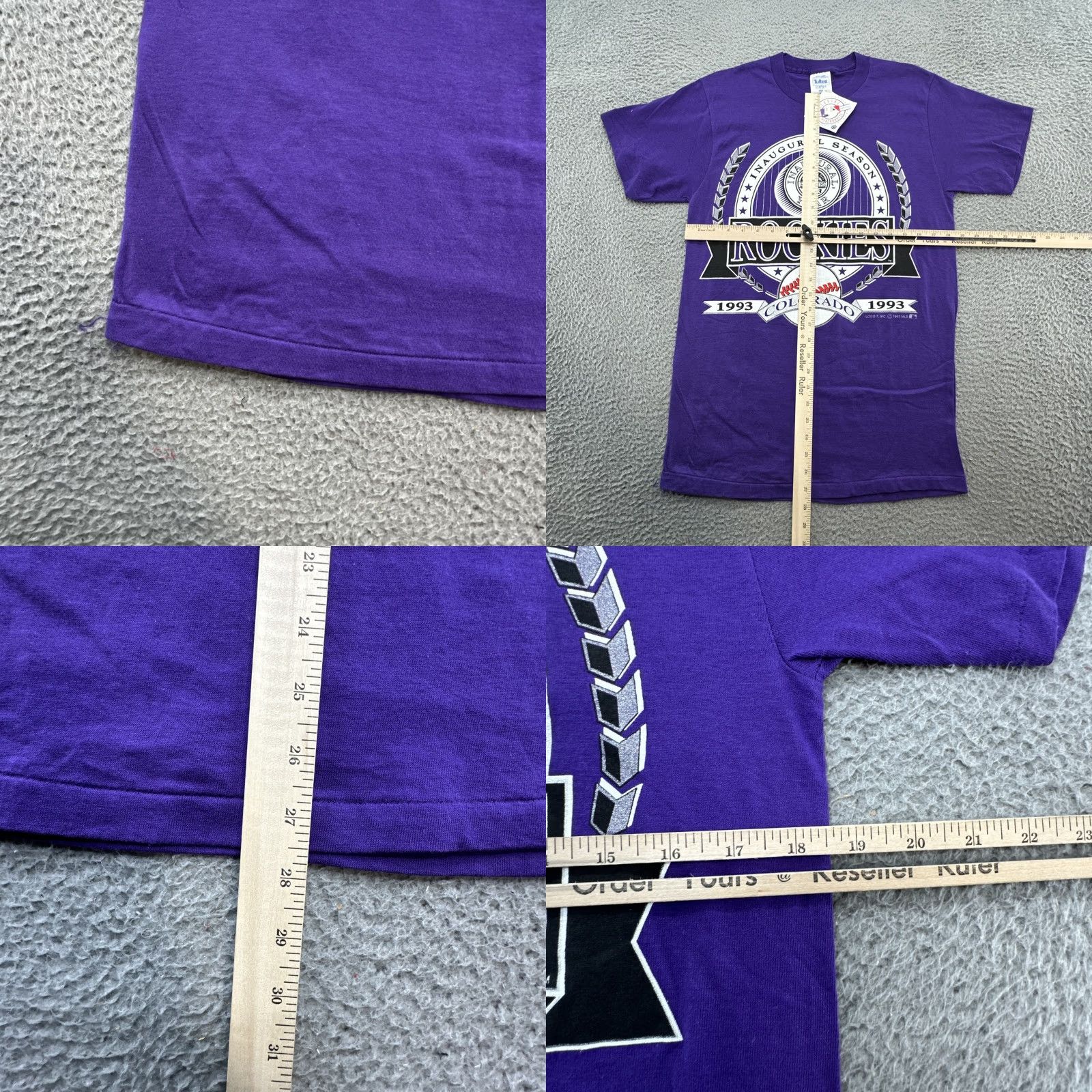 Tultex VINTAGE Rockies Shirt Mens Medium Purple 90s Tultex NWT Inaugural Season 1993 Cotton Short Sleeve Rocky der? Size US M / EU 48-50 / 2 - 8 Thumbnail