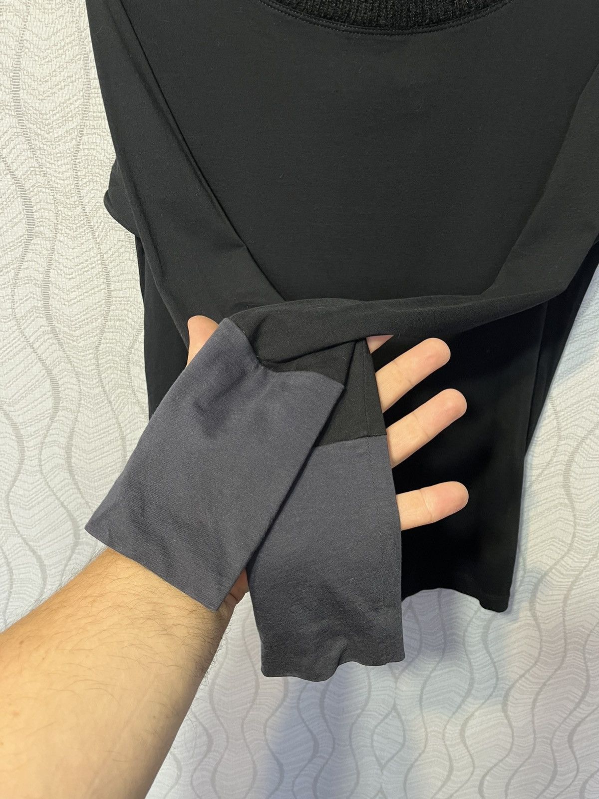 Prada PRADA Woman’s Black Cotton LongSleeve Blouse Mohair Collar Size XS / US 0-2 / IT 36-38 - 5 Thumbnail