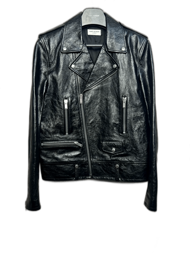 Saint Laurent Paris saint laurent black leather biker jacket-2507 Size US L / EU 52-54 / 3 - 1 Thumbnail