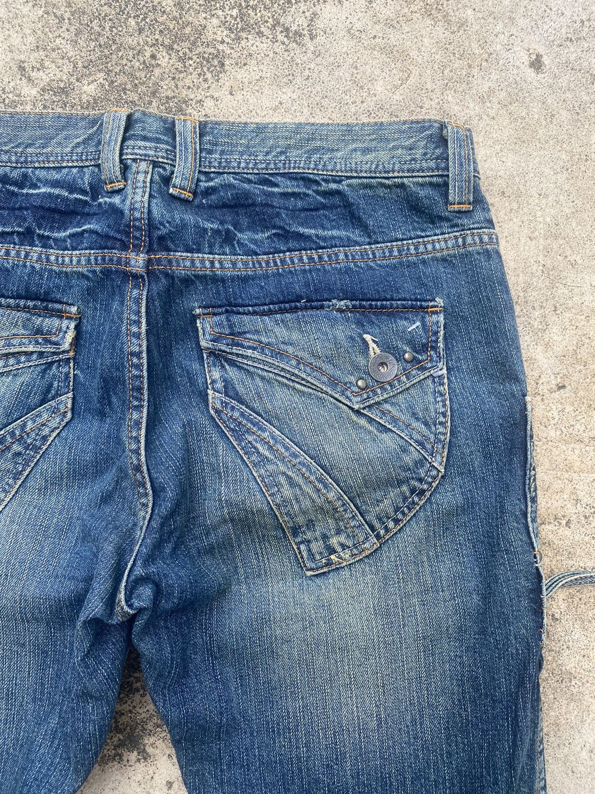 If Six Was Nine × Japanese Brand Flare Jeans Bison Double Knee Multipocket Size US 31 - 23 Thumbnail
