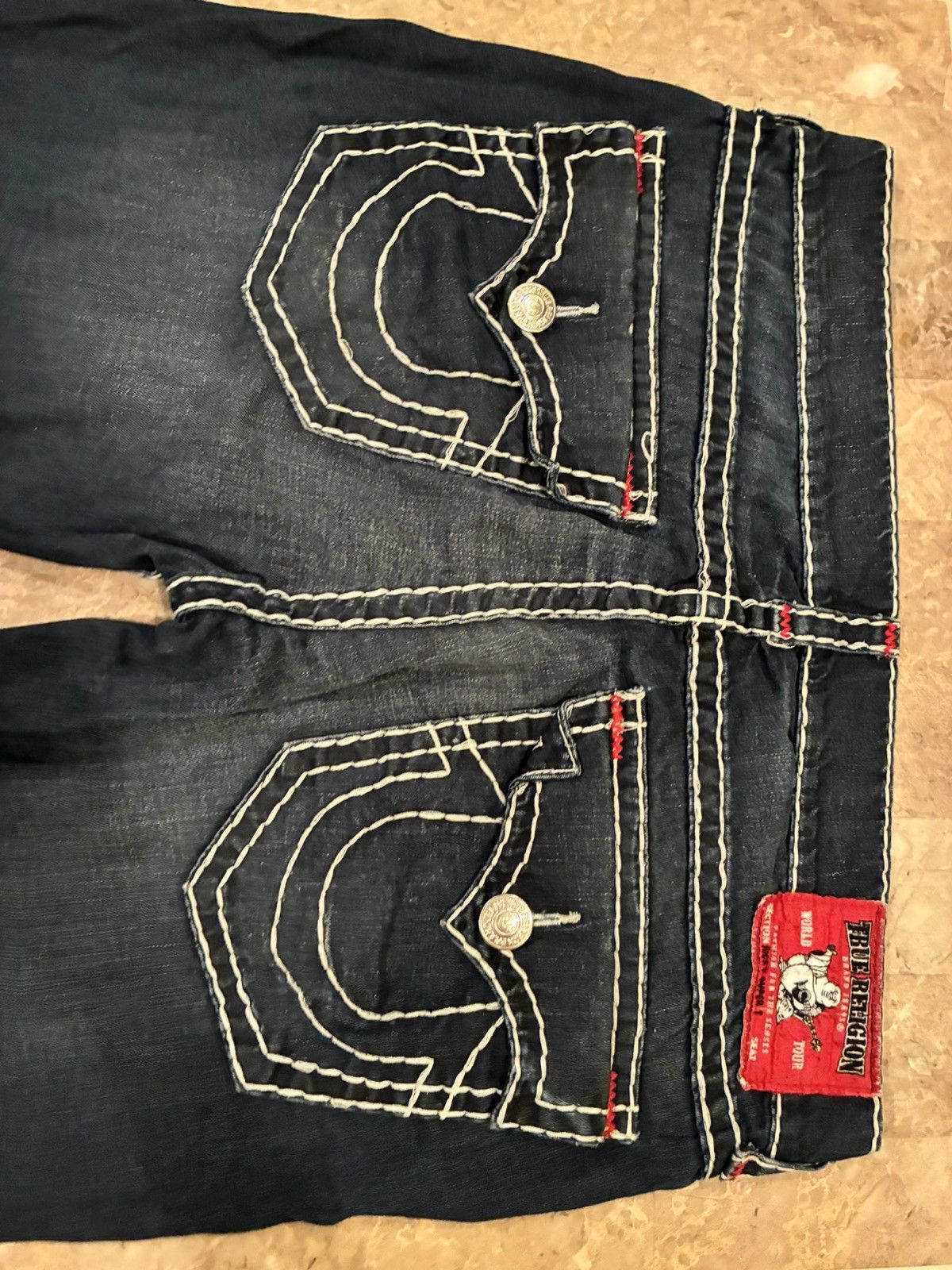 True Religion True Religion Blue Jeans With White Stitching & 5 Pockets Size US 38 / EU 54 - 3 Thumbnail