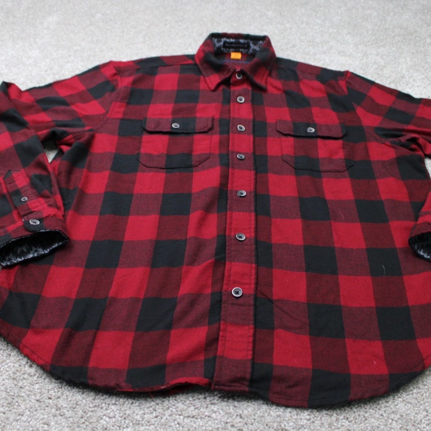 Vintage Tailor Vintage Shirt Mens Large Red/Black Plaid Flannel Button-Up Casual Preppy Jacket? Size US L / EU 52-54 / 3 - 3 Thumbnail