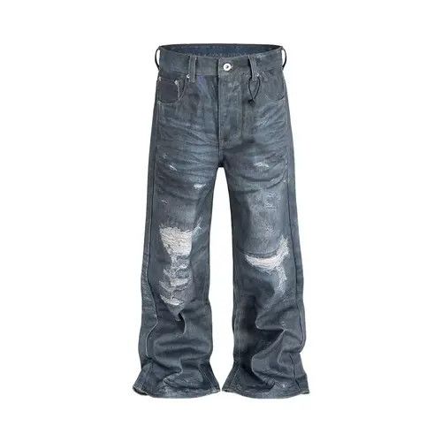 Japanese Brand Distressed Hole Ripped Baggy Jeans Size US 33 - 1 Thumbnail