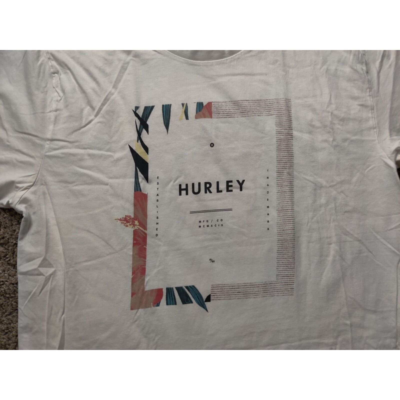 Hurley Hurley Shirt Adult Mens Large White Box Logo Spell Out Size US L / EU 52-54 / 3 - 2 Thumbnail