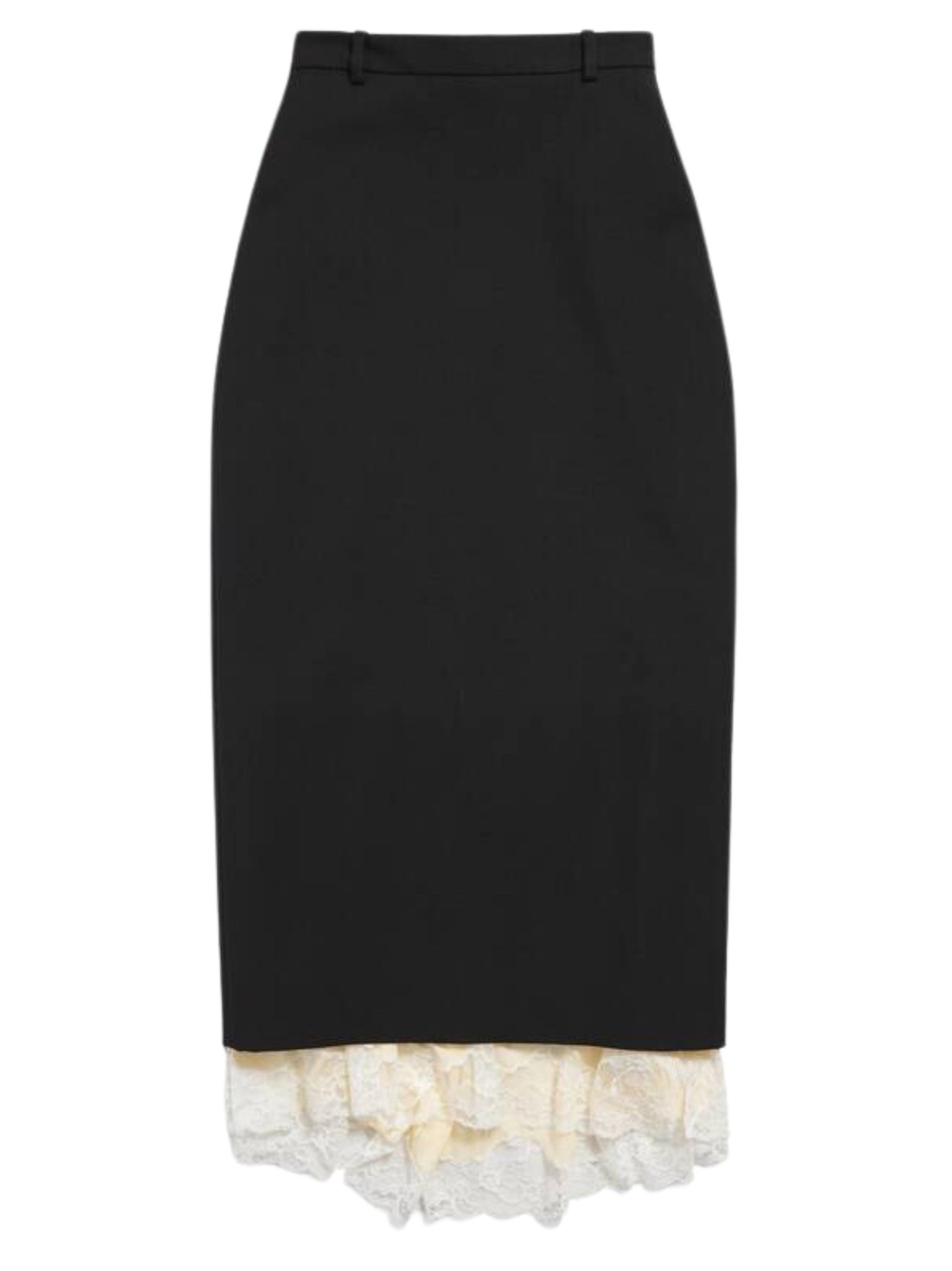 Balenciaga o1tr1nto0126 Lingerie Tailored Skirt in Black Size 27" / US 4 / IT 40 - 1 Thumbnail