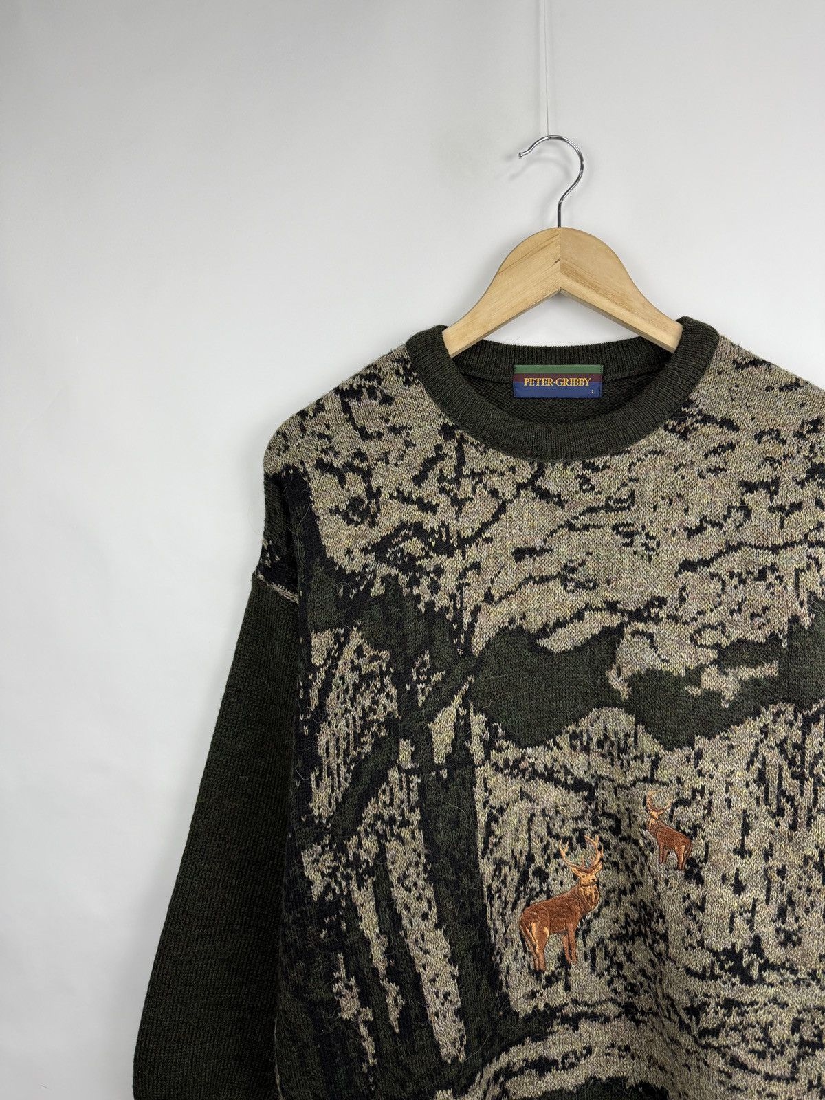 Carlo Colucci 🇬🇧 Vintage 90s Peter Gribby Hunting Sweater Retro Rare Size US L / EU 52-54 / 3 - 3 Thumbnail