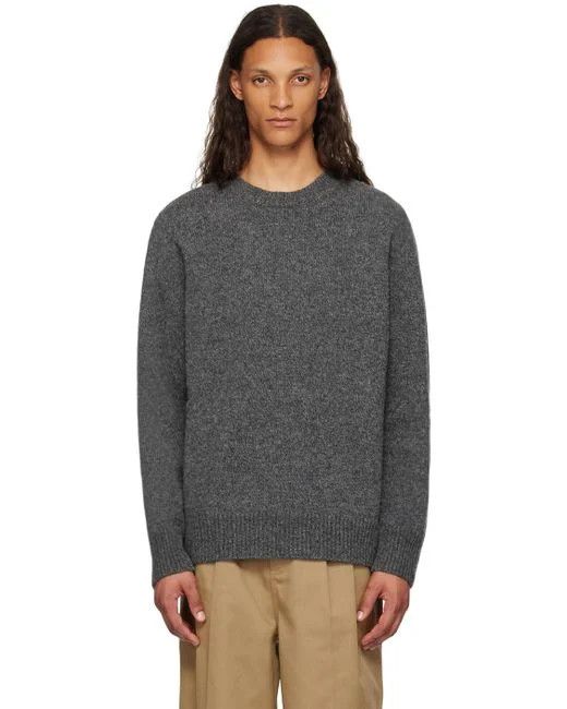 Maison Margiela o1s22i1n1024 Shetland Wool Pullover Sweater in Grey Size US XL / EU 56 / 4 - 1 Thumbnail