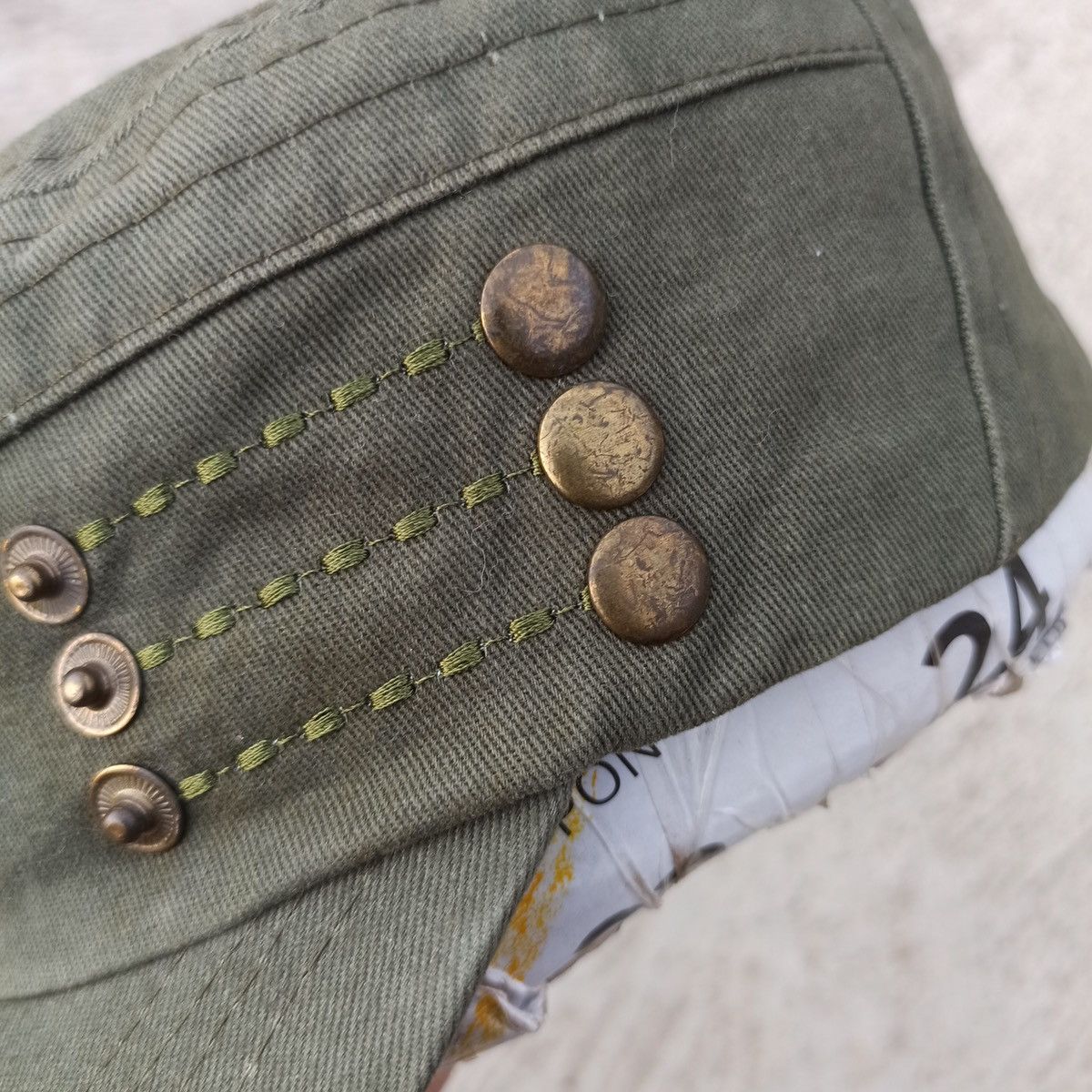 Unsound Rags Army green cadet hat. Unique design Size ONE SIZE - 6 Thumbnail