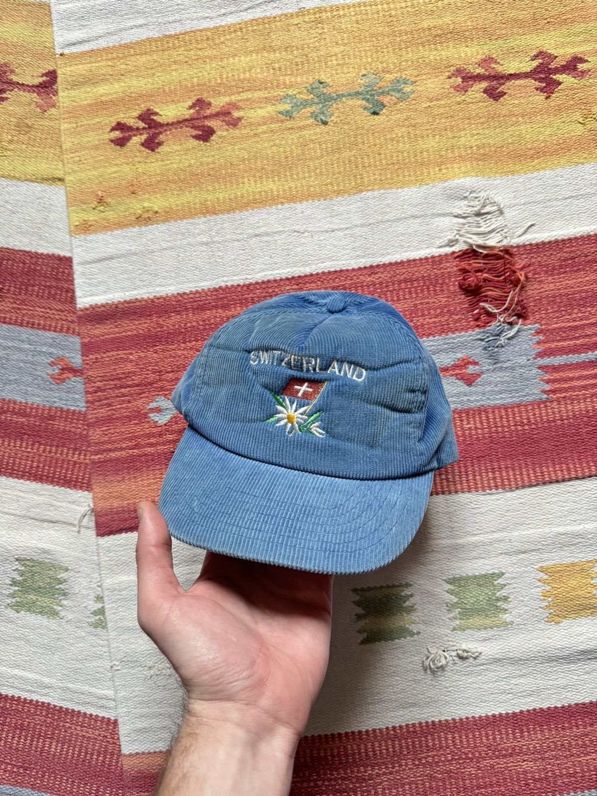 Vintage Vintage 90’s Sunfaded Switzerland y2k Corduroy Hat Size ONE SIZE - 3 Thumbnail