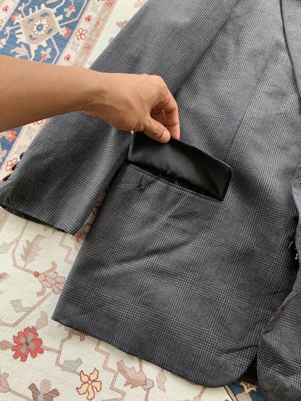 Rei Kawakubo ARCHIVE ! AD1988 COMME des GARCONS HOMME GLENCHECK WOOL COAT Size US M / EU 48-50 / 2 - 5 Thumbnail