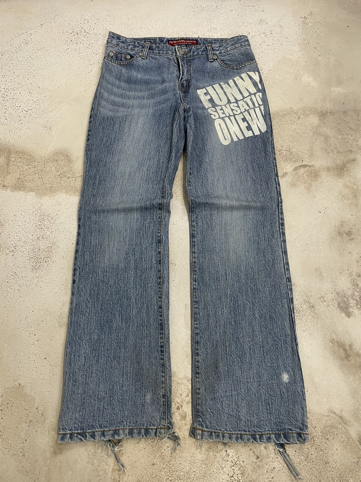 Other One Way Jeans Sexy & Delicious Girl Distressed Flare Size US 27 - 3 Thumbnail