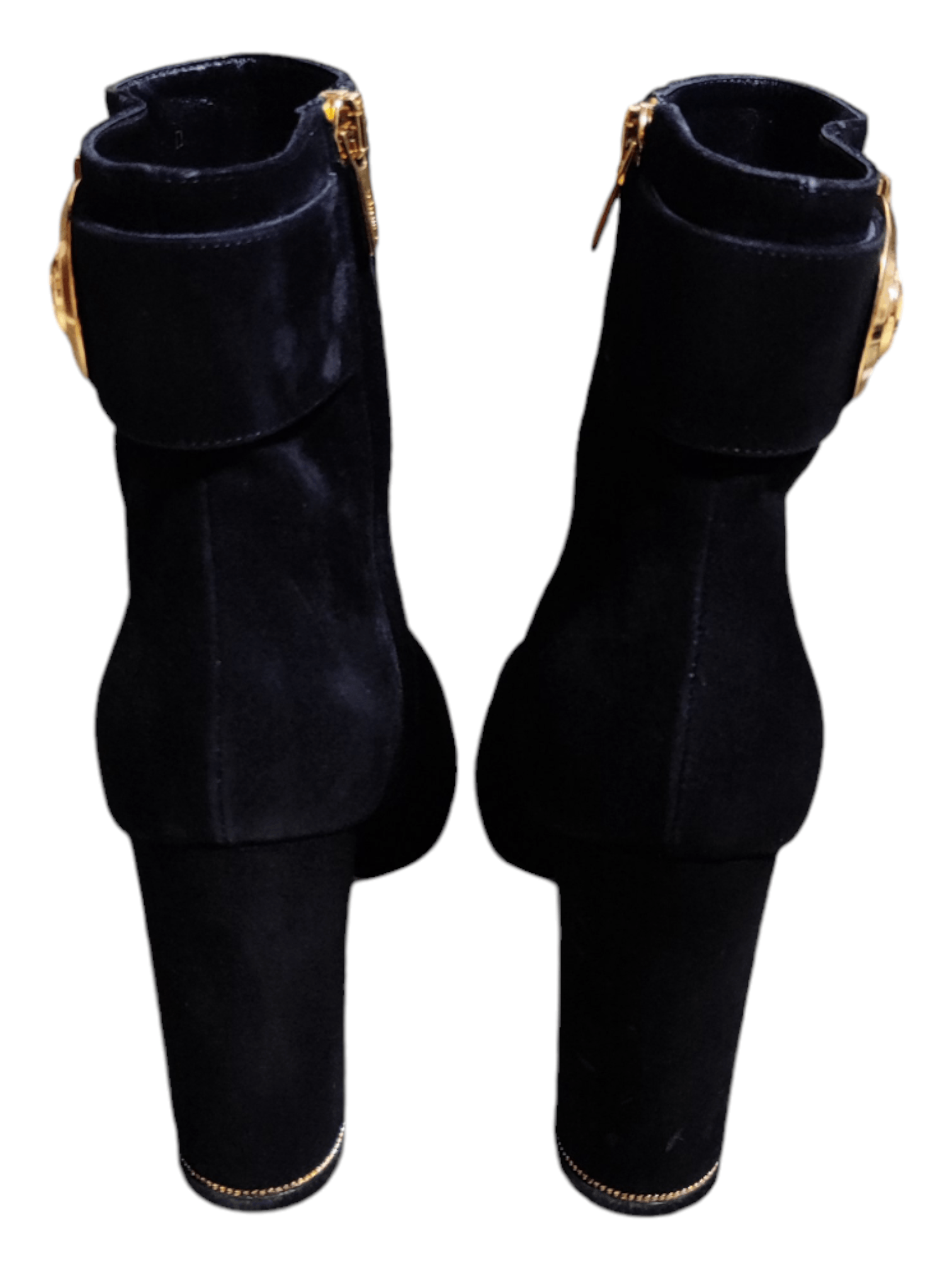 Salvatore Ferragamo Salvatore Ferragamo Black Suede/Velvet Buckle Ankle Boots Size US 5 / IT 35 - 6 Thumbnail