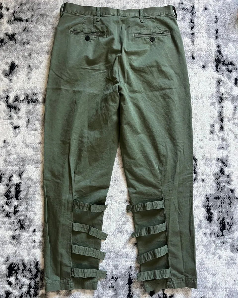 Dries Van Noten × Vintage AW2023 Dries Van Noten Olive Green Bondage Pants Size US 31 - 2 Thumbnail