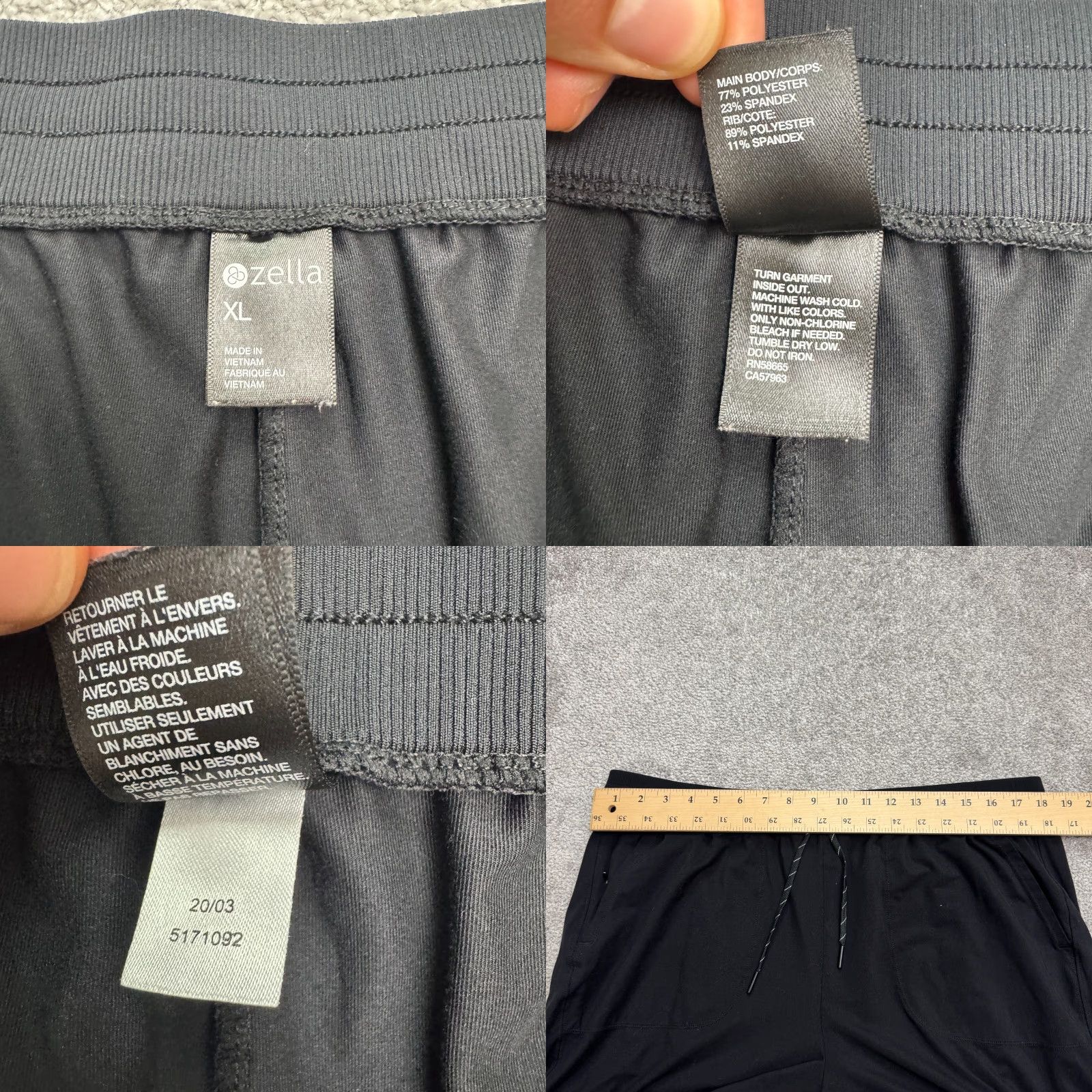 Vintage Zella Pyrite Slim Fit Sweatpants Mens XL Black Athletic Workout Training Jogger Size US 36 / EU 52 - 8 Thumbnail