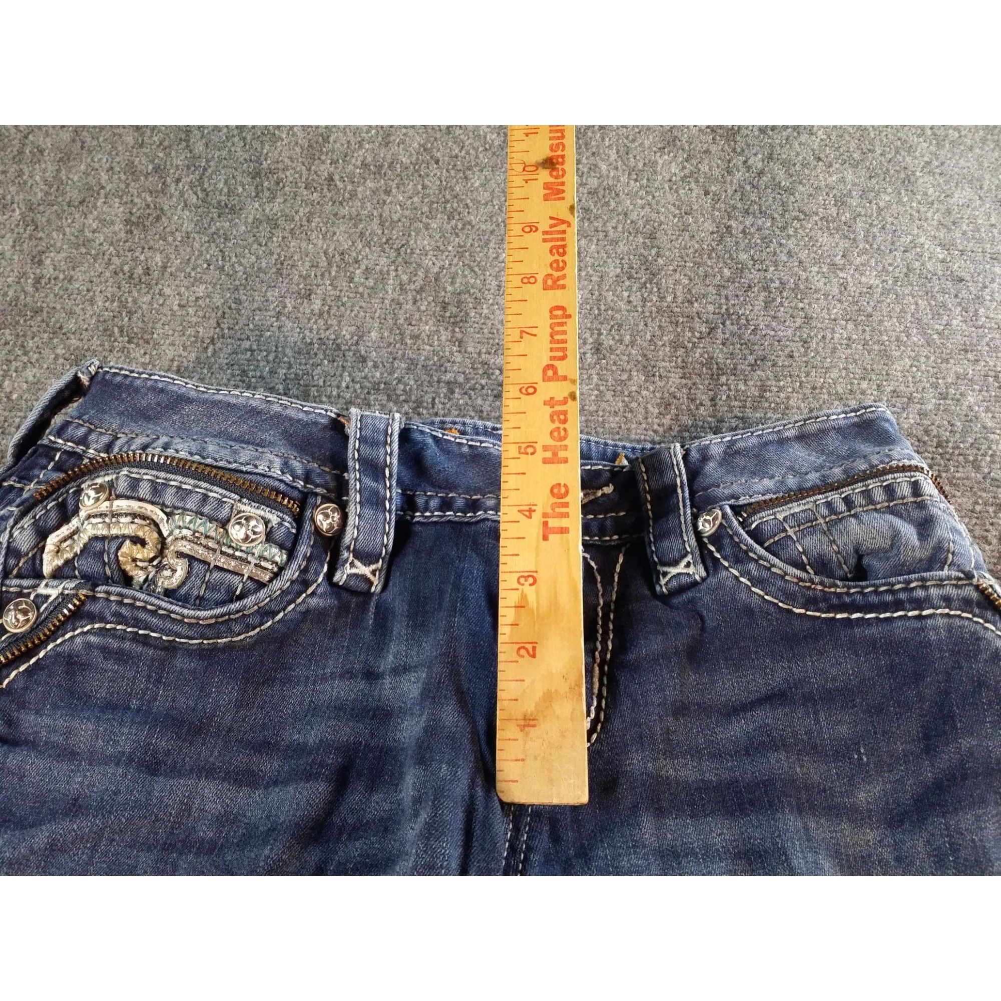 Rock Revival Rock Revival Tia Mid Rise Skinny Jeans Women Sz 26 Rhineston Size 26" / US 2 / IT 38 - 4 Thumbnail