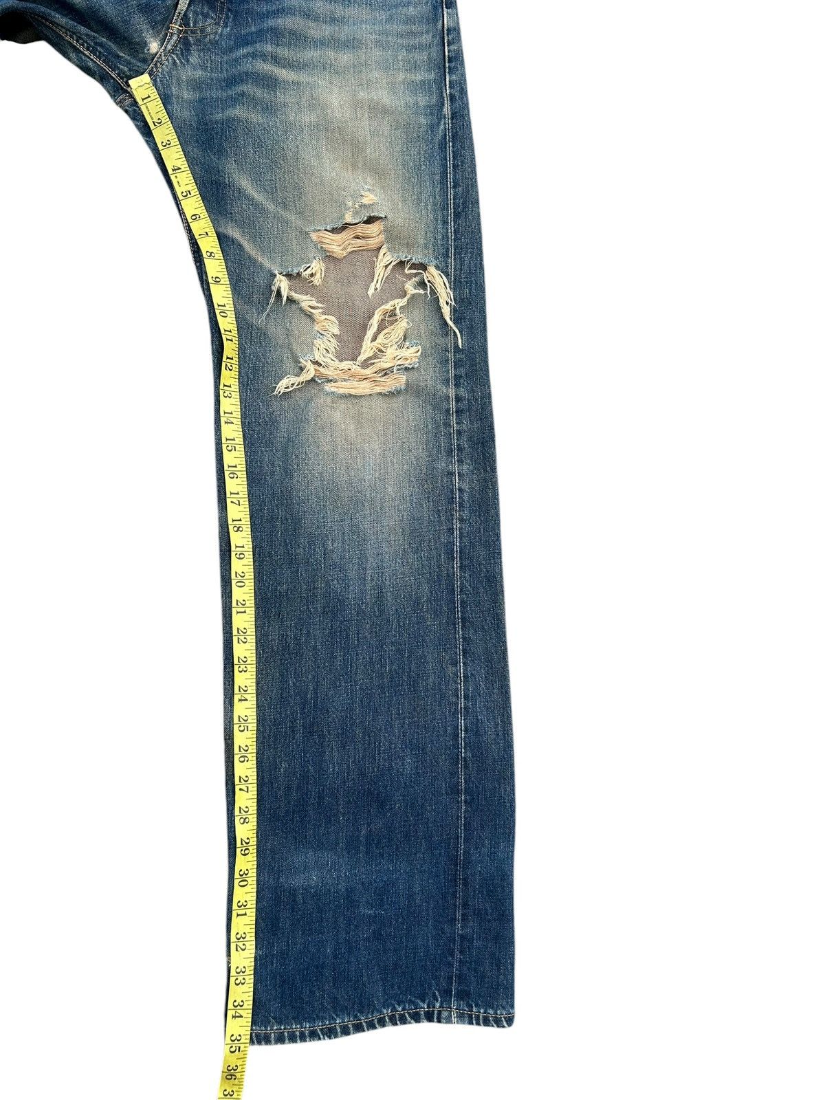 Kapital Thrashed Vintage Lee Riders Selvedge Rusty Denim Jeans Size US 35 - 24 Thumbnail