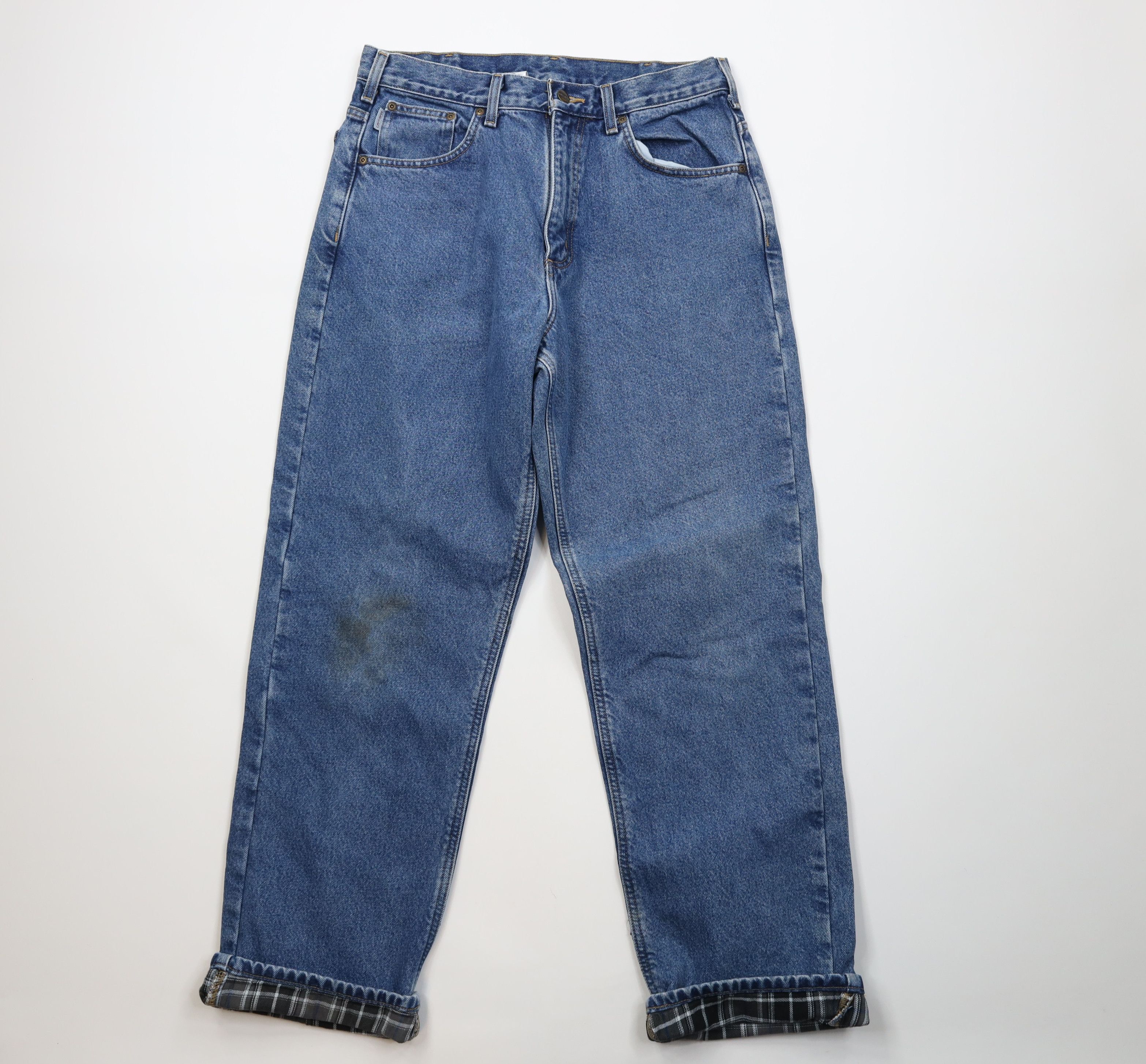 Carhartt Vintage Y2K Carhartt Heavy Flannel Lined Wide Leg Jeans Size US 34 / EU 50 - 1 Thumbnail