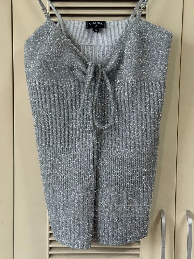 Chanel Chanel Silver shiny silk knitted suspender Size XS / US 0-2 / IT 36-38 - 3 Thumbnail