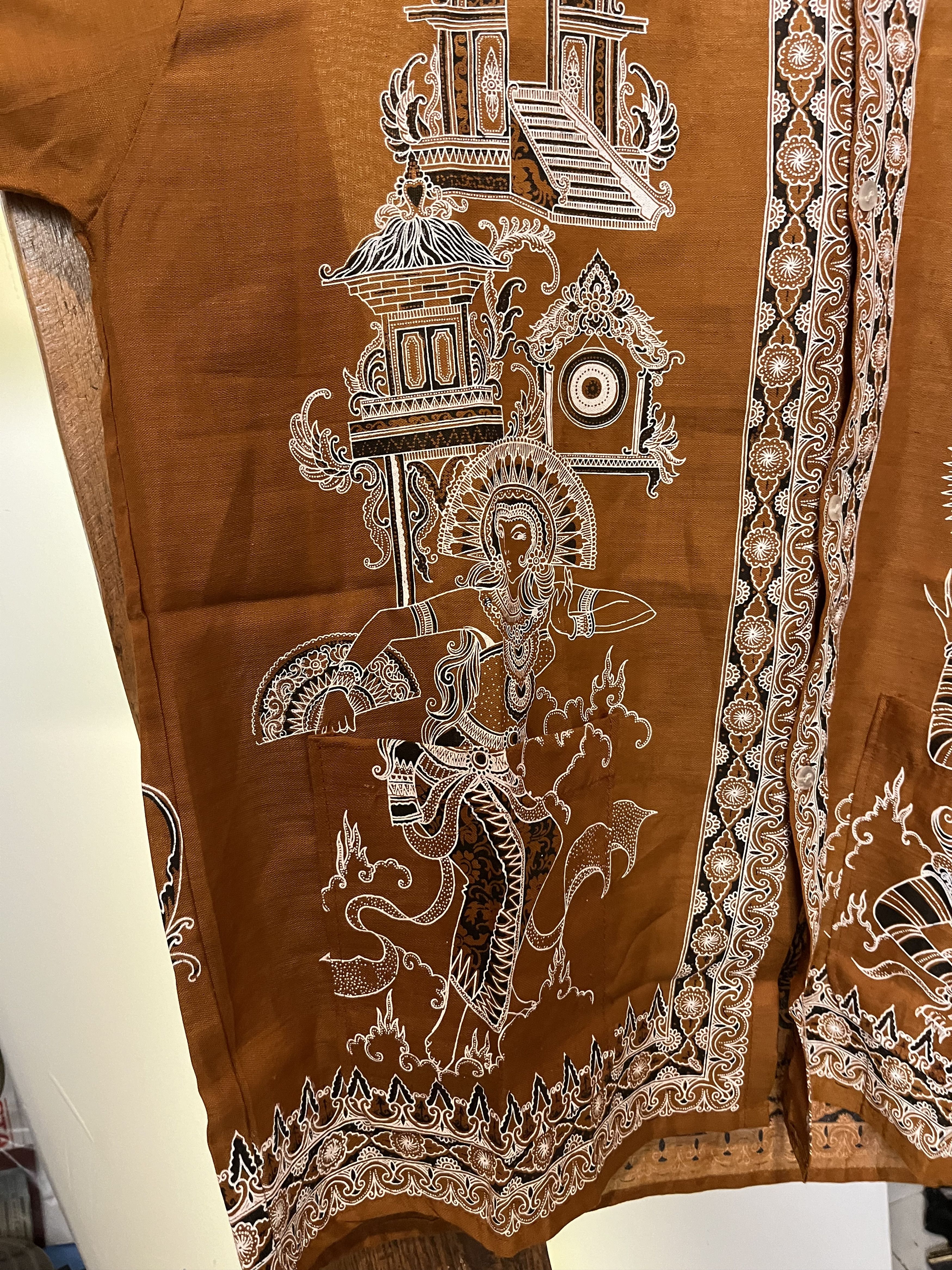 Japanese Brand × Vintage Vintage Linen Maya Fullprint Summer Shirts Size US XL / EU 56 / 4 - 8 Thumbnail