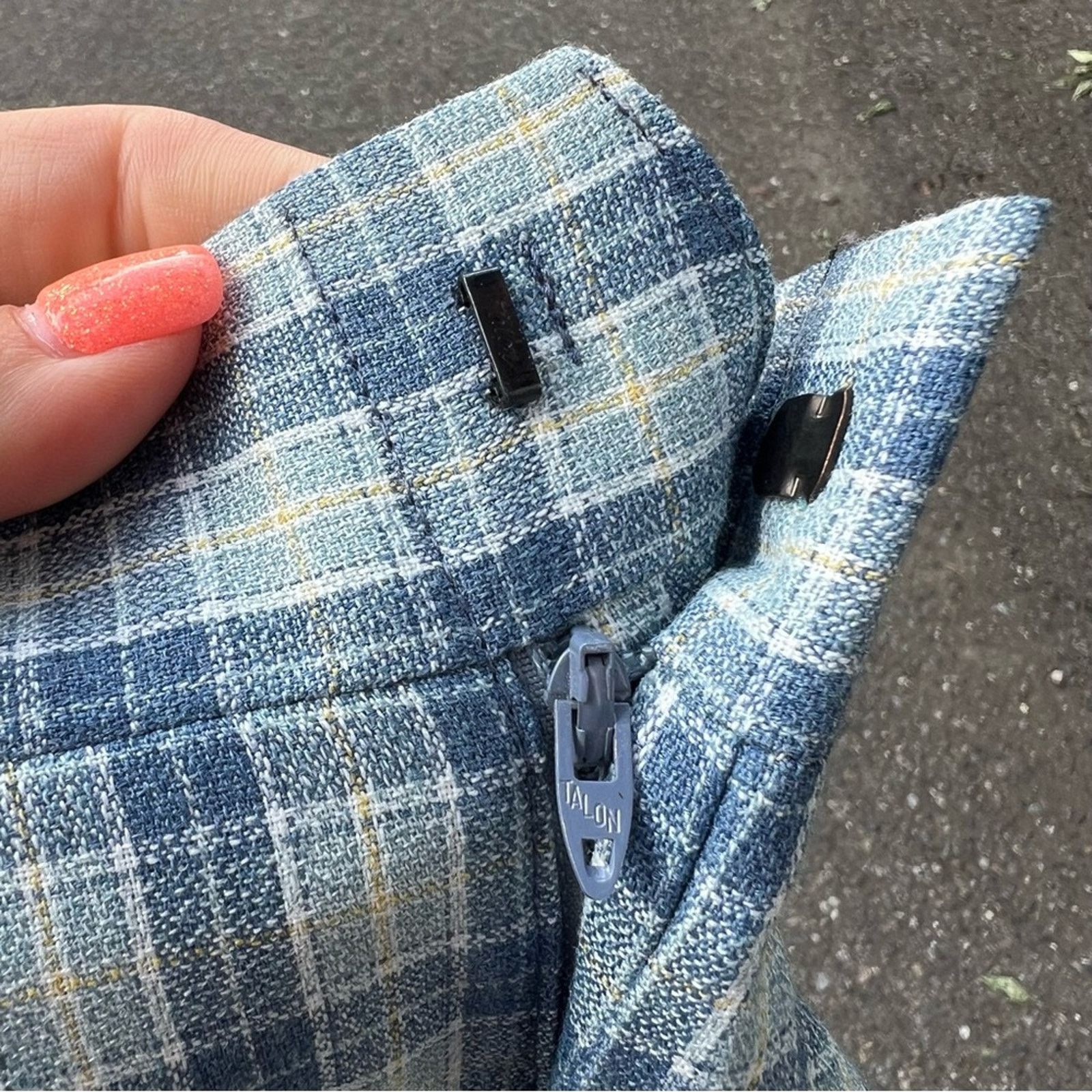 Vintage 60s Jack Nicklaus HART SCHAFFNER MARX blue plaid poly pants Size 30" / US 8 / IT 44 - 5 Thumbnail