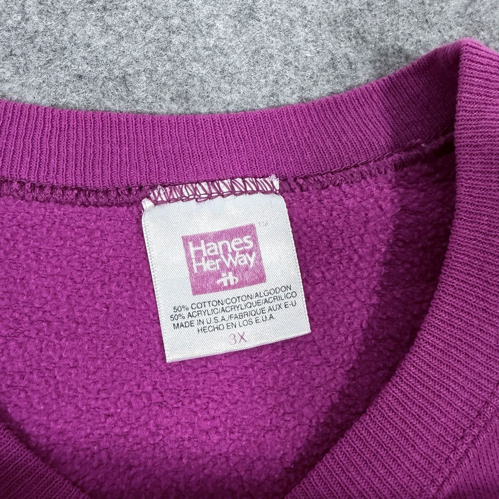 Hanes Hanes Her Way Sweatshirt Ladies 3X Pink Long Sleeve Crew Neck Vintage-Style? Size XXL / US 16-18 / IT 52-54 - 5 Thumbnail