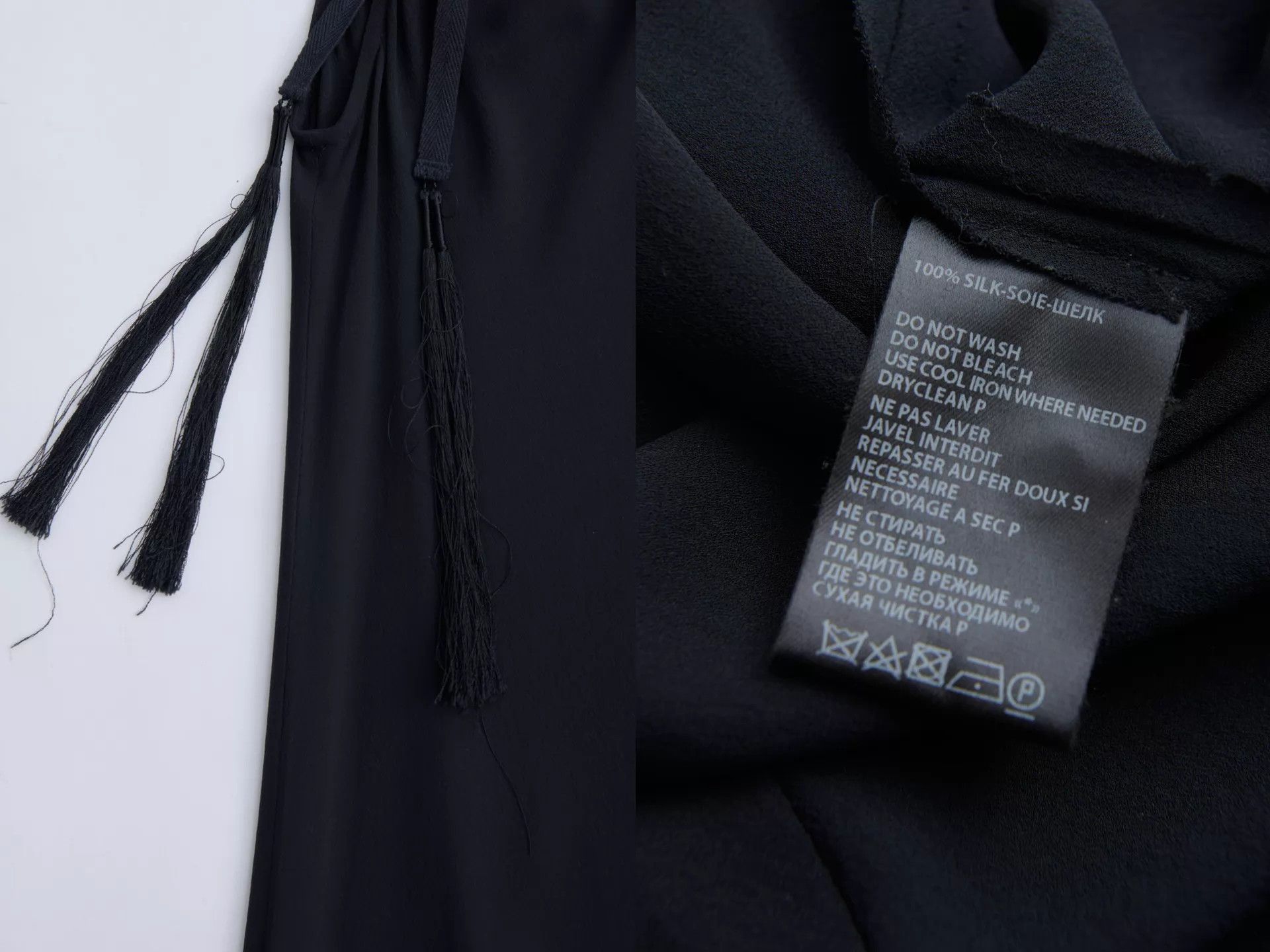 Ann Demeulemeester ANN DEMEULEMEESTER 00s Tassel Strap Silk Chiffon Dress Size XS / US 0-2 / IT 36-38 - 9 Thumbnail