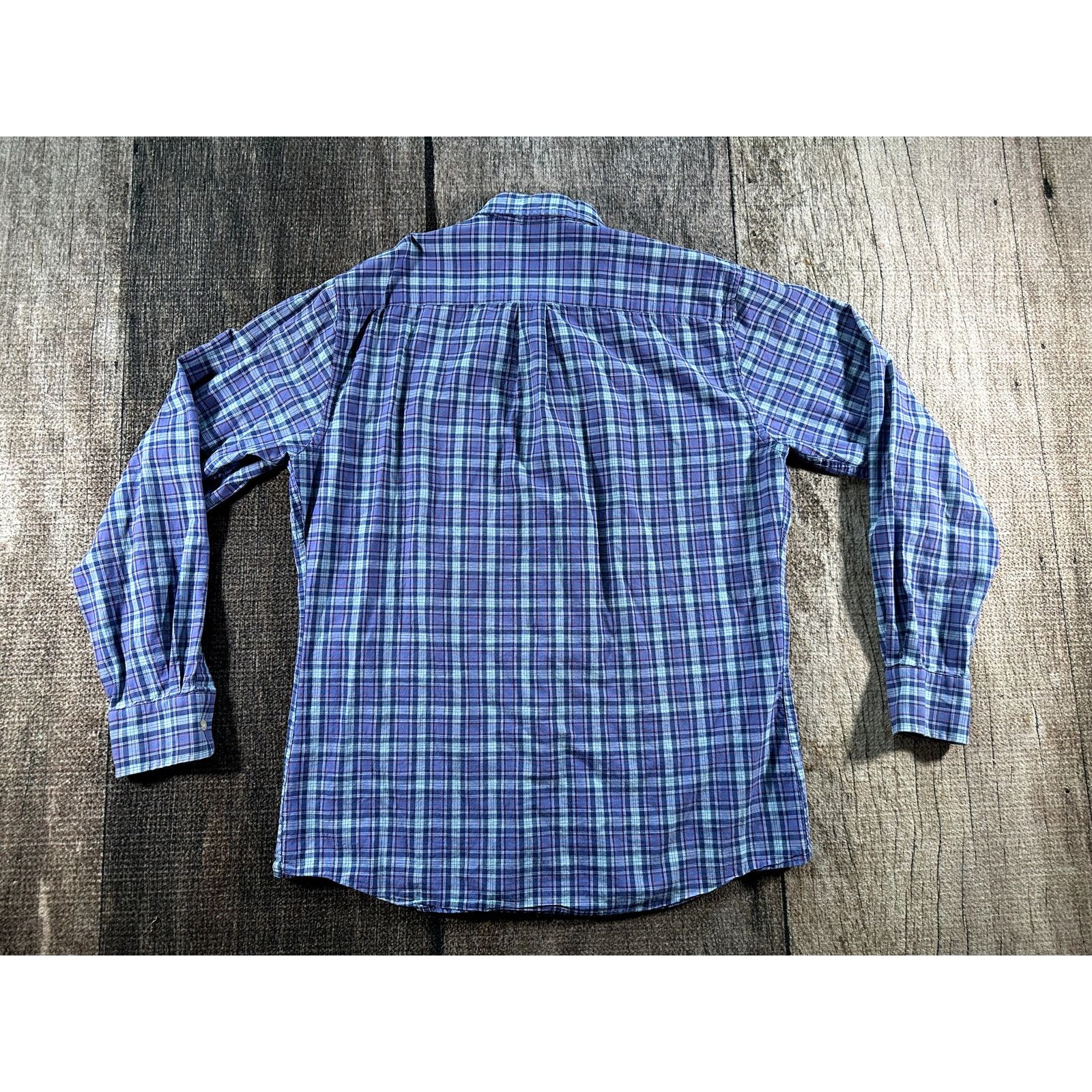 Peter Millar Peter Millar Blue Plaid Mens M Long Sleeve Button Down Shirt Size US M / EU 48-50 / 2 - 6 Thumbnail
