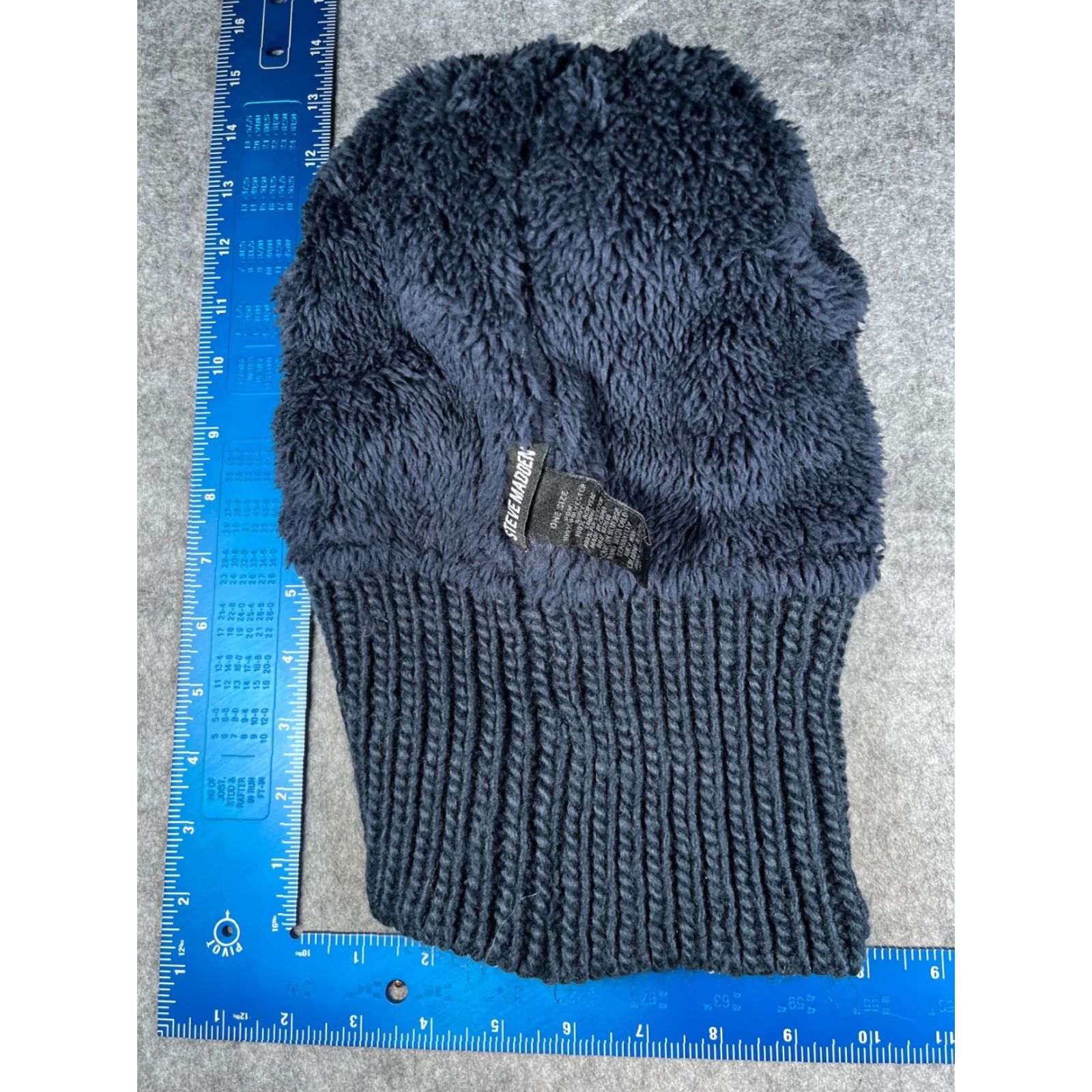 Steve Madden Steve Madden Beanie Women One Size Blue Knit Acrylic Polyester Lined Pom Ski Hat/Cap Screen Logo Accessories Clothing Size ONE SIZE - 7 Thumbnail
