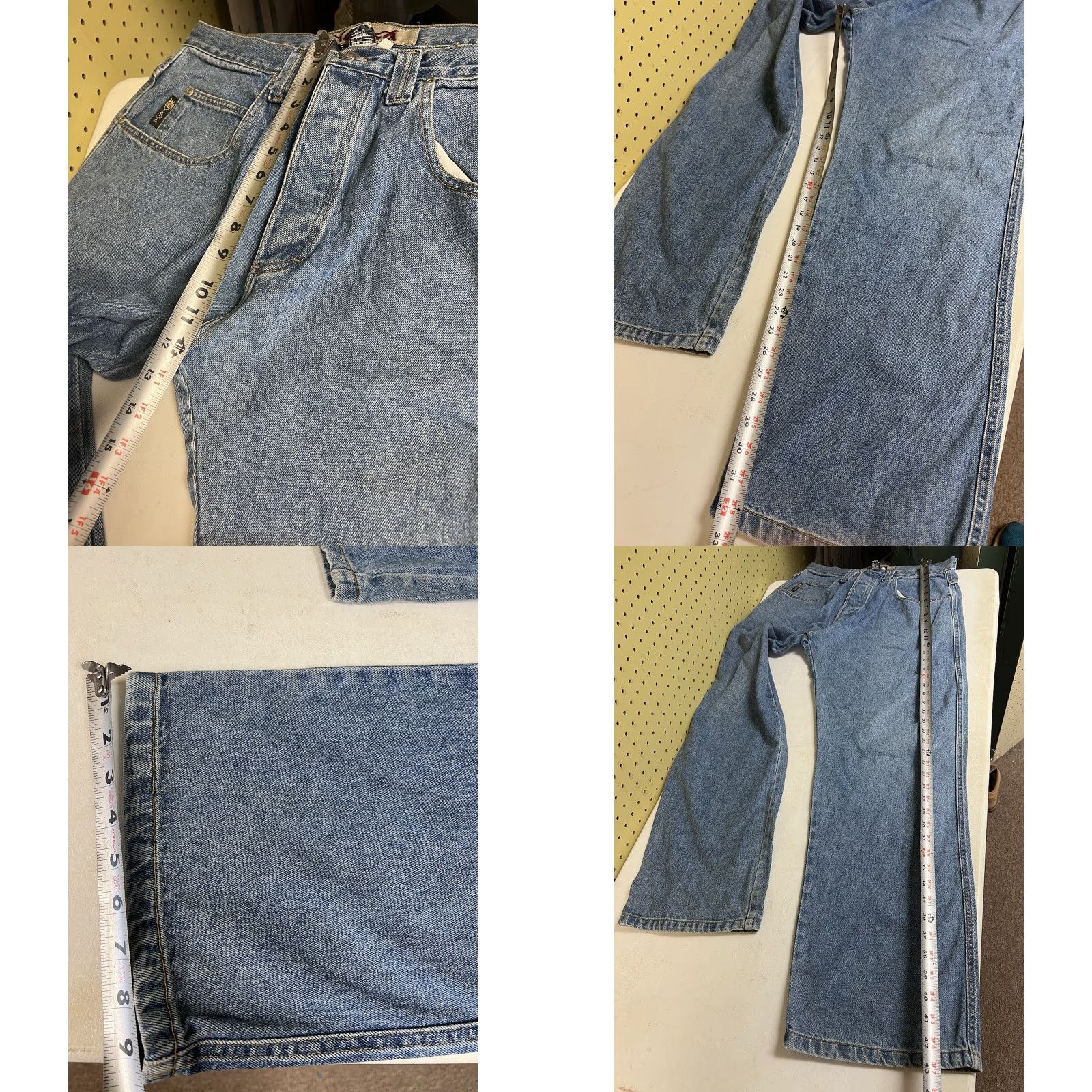Denime VINTAGE Yaga Jeans Denim 32x33 Button Fly Mens USA Made Blue Straight 33 Inseam Size US 32 / EU 48 - 8 Thumbnail