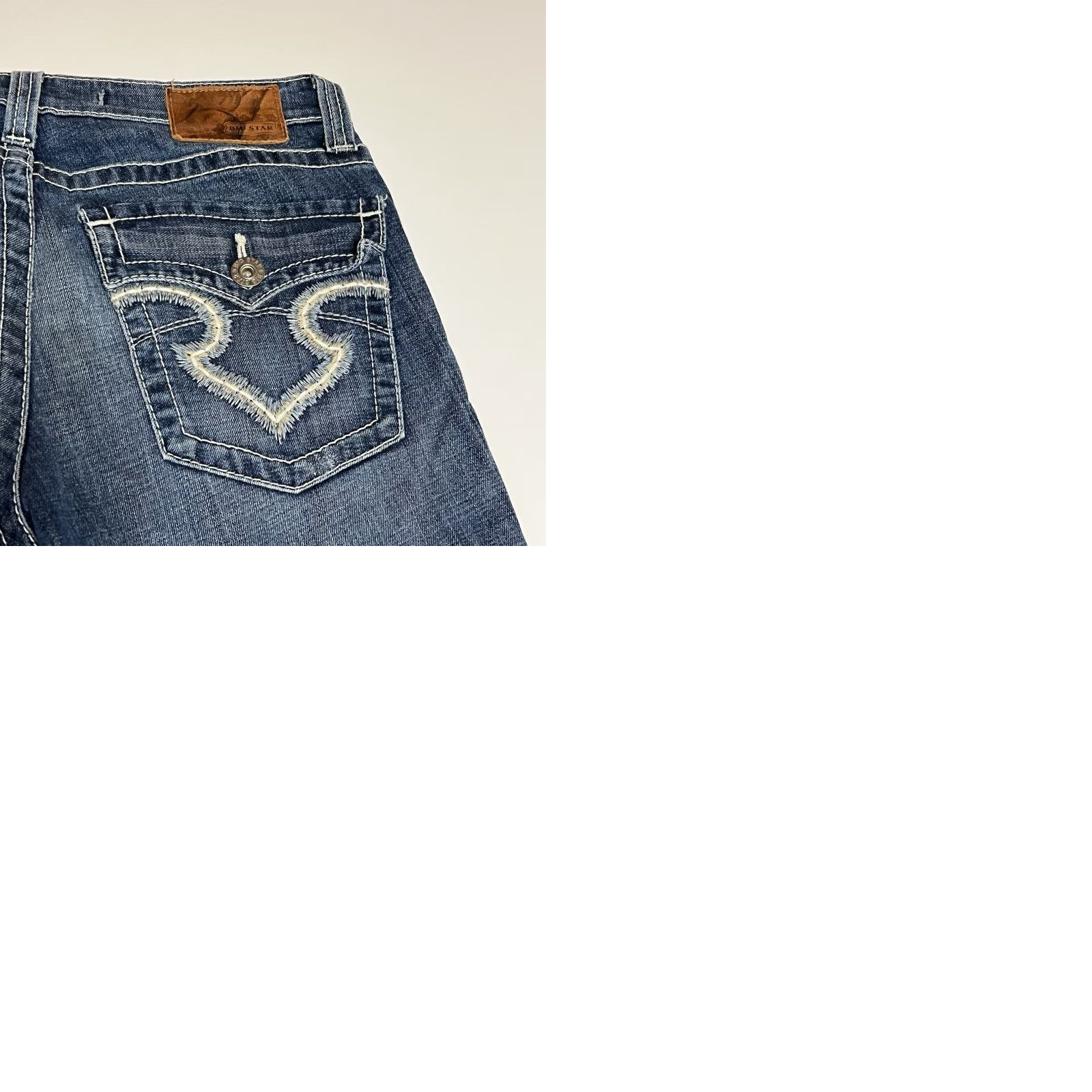 Vintage BIG STAR Jeans Capri Womens 32x24 Blue Denim Low Rise Cropped 5-Pocket Embroidered Vintage? No Size 24" / US 00 / IT 34 - 9 Thumbnail