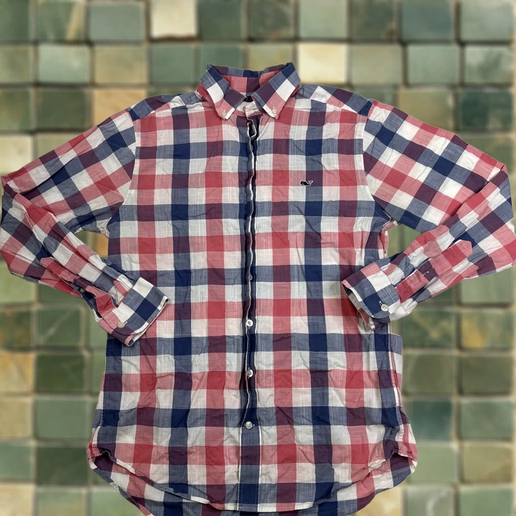 Vineyard Vines Vineyard Vines Slim Fit Whale Shirt Men's M Plaid Button-Down Long Sleeve Size US M / EU 48-50 / 2 - 1 Thumbnail