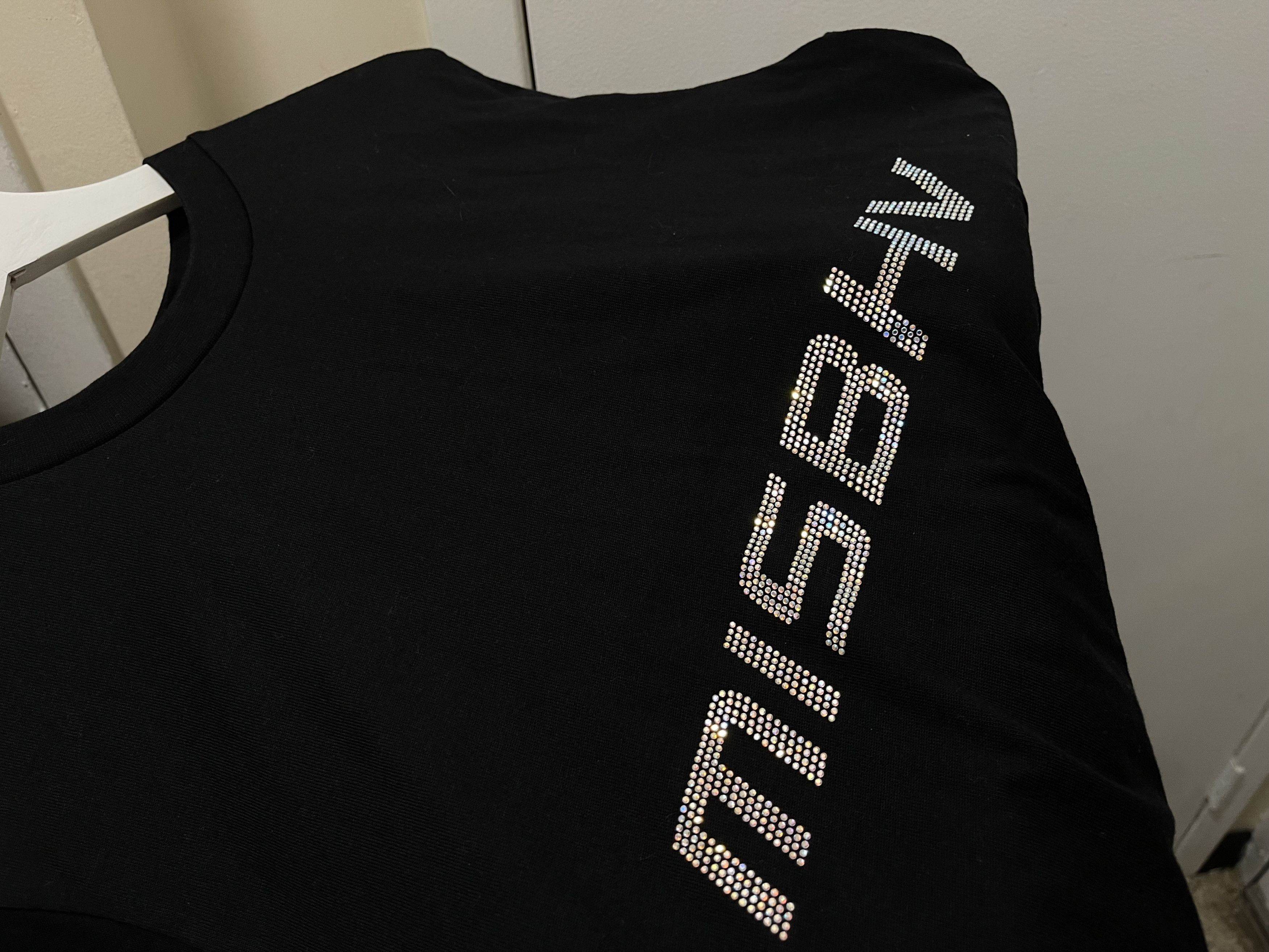 Misbhv MISBHV BLACK TEE BLING RHINESTONES SPELLOUT LOGO PRINT RARE Size US S / EU 44-46 / 1 - 9 Thumbnail