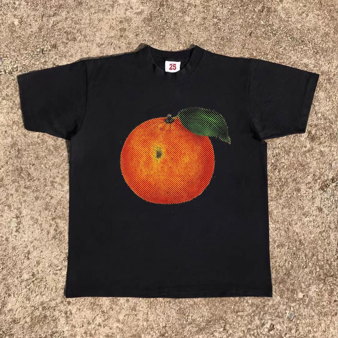 Japanese Brand × Vintage Black washed vintage orange print cotton t-shirt Size US M / EU 48-50 / 2 - 1 Thumbnail