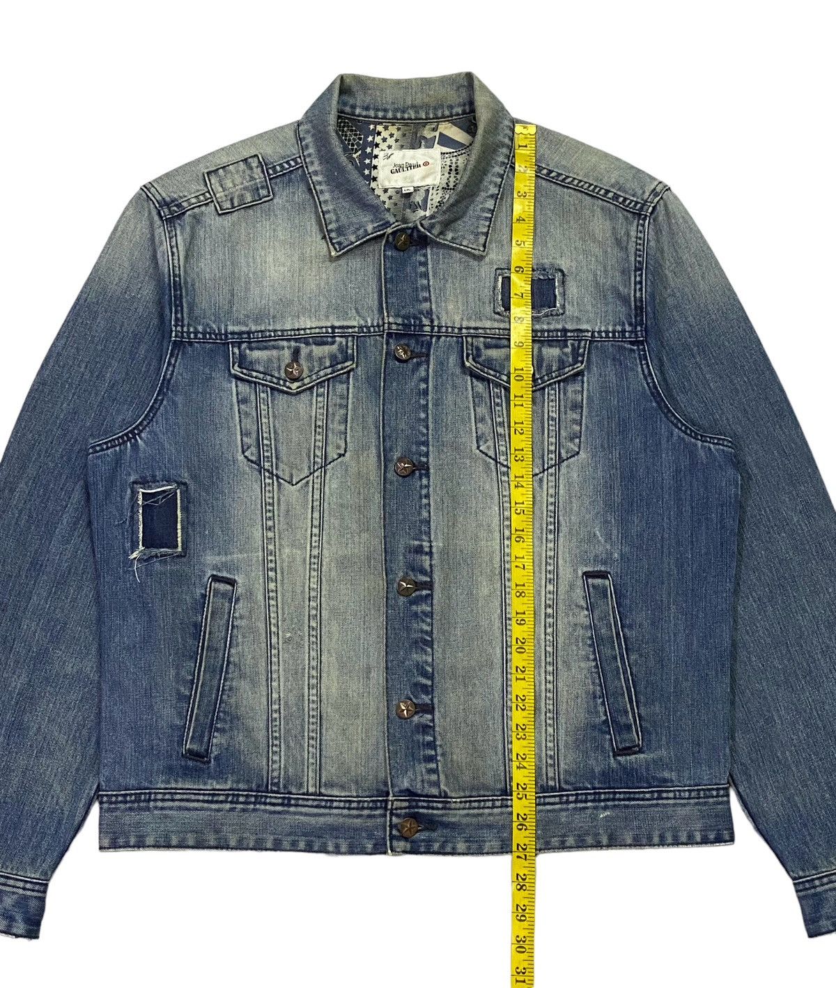 Jean Paul Gaultier Jean Paul Glaultier Distressed Denim Jacket Size US XL / EU 56 / 4 - 5 Thumbnail