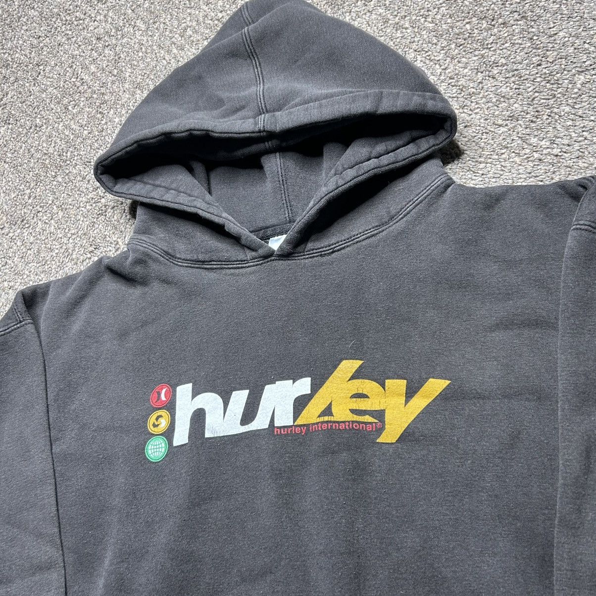 Hurley × Vintage Y2K Hurley international faded black hoodie Size US L / EU 52-54 / 3 - 4 Thumbnail