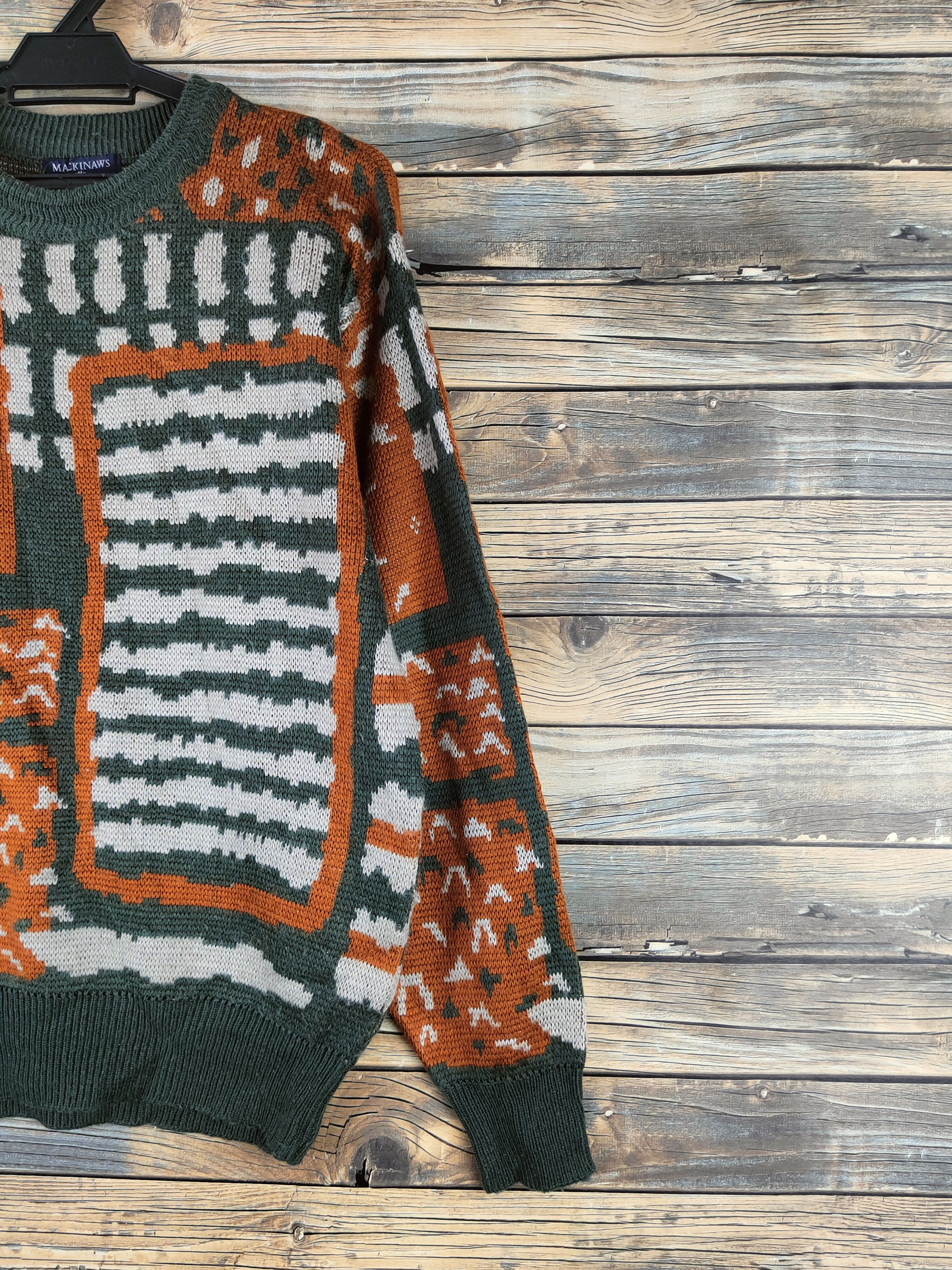 Japanese Brand DL Mackinaws Olive Brown Knitwear Sweatshirts #46-388 Size US M / EU 48-50 / 2 - 5 Thumbnail