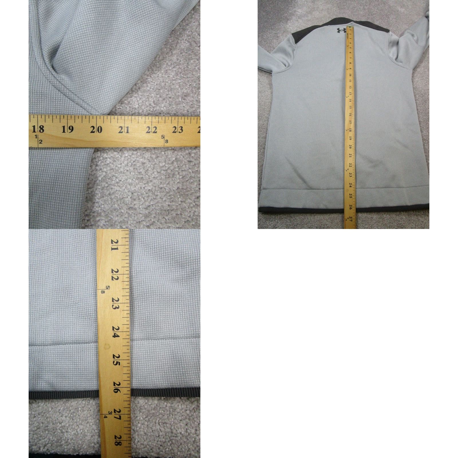 Under Armour Under Armour Sweatshirt Mens S Gray Black Coldgear Mock Neck Zip Fleece Logo Pullover Sweatshirt for Gym & Training Mens Size US S / EU 44-46 / 1 - 8 Thumbnail