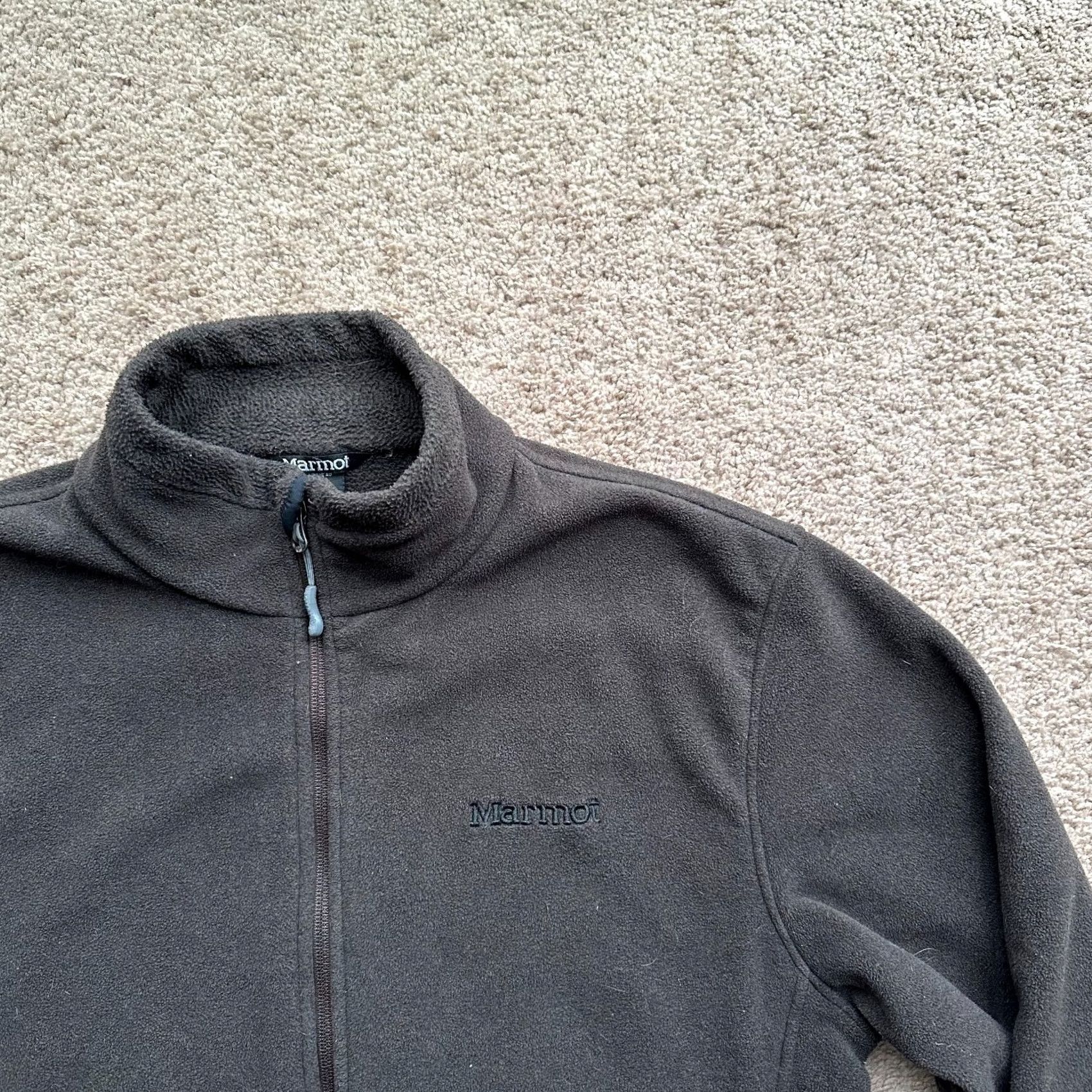 Marmot Marmot Jacket Mens Medium Full Zip Mock Neck Fleece Dark Brown Polartec Pockets Size US M / EU 48-50 / 2 - 5 Thumbnail