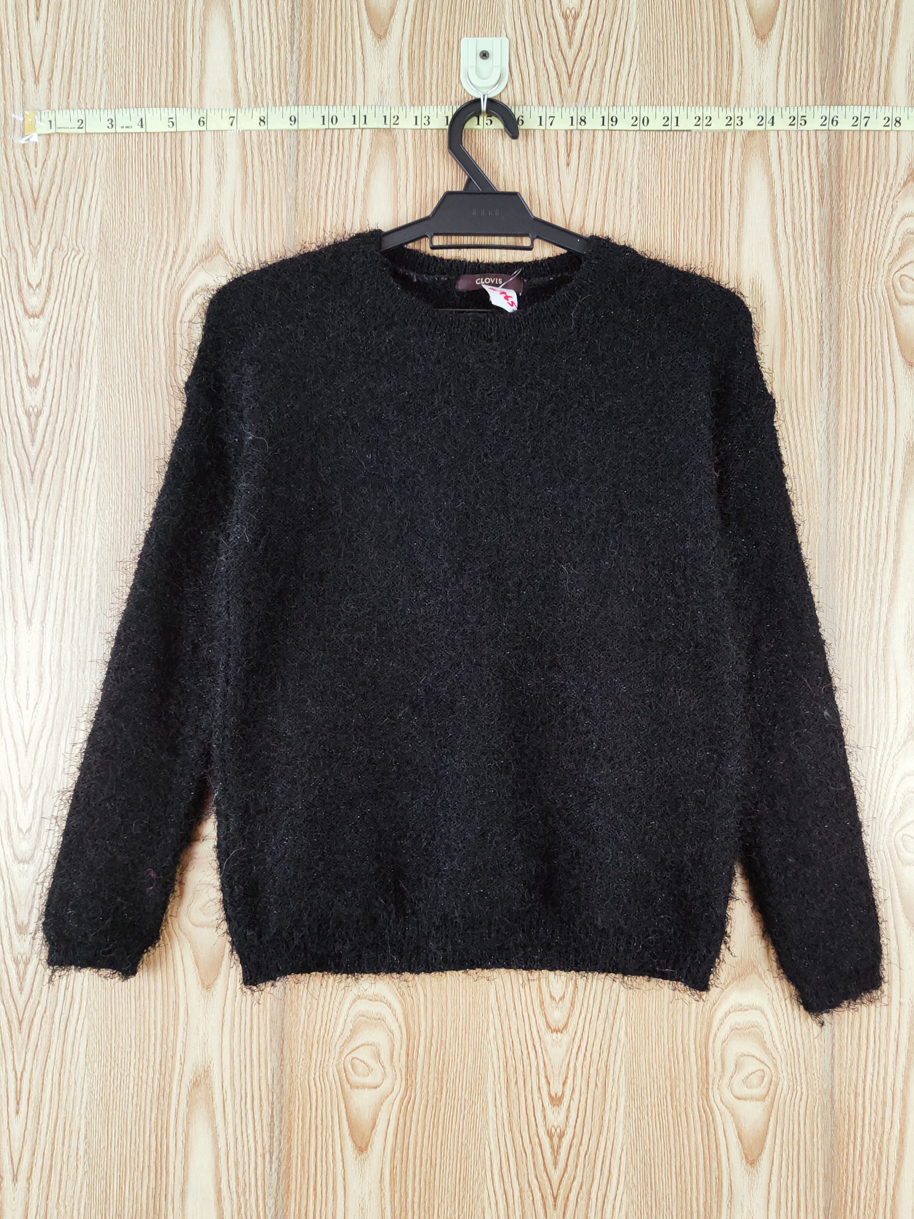 Japanese Brand × Vintage Clovis Black Shag Shaggy Fur Mohair Knitwear #W765 Size XS / US 0-2 / IT 36-38 - 1 Thumbnail
